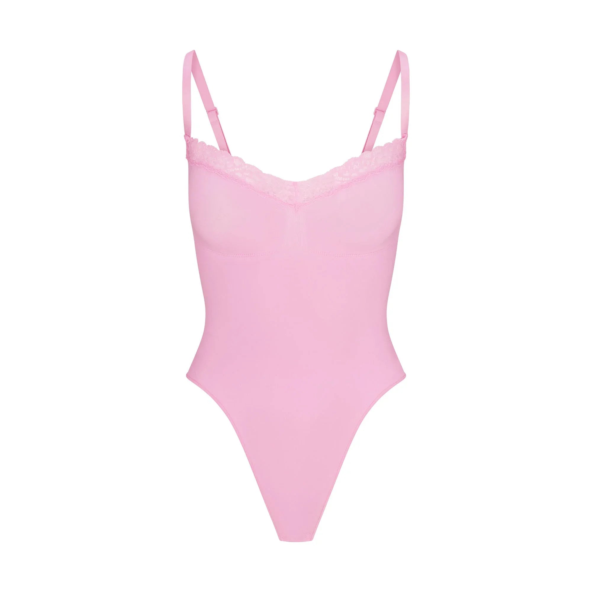 SKIMS SEAMLESS SCULPT LACE THONG BODYSUIT | BUBBLE GUM - BODYSUIT - My Suti