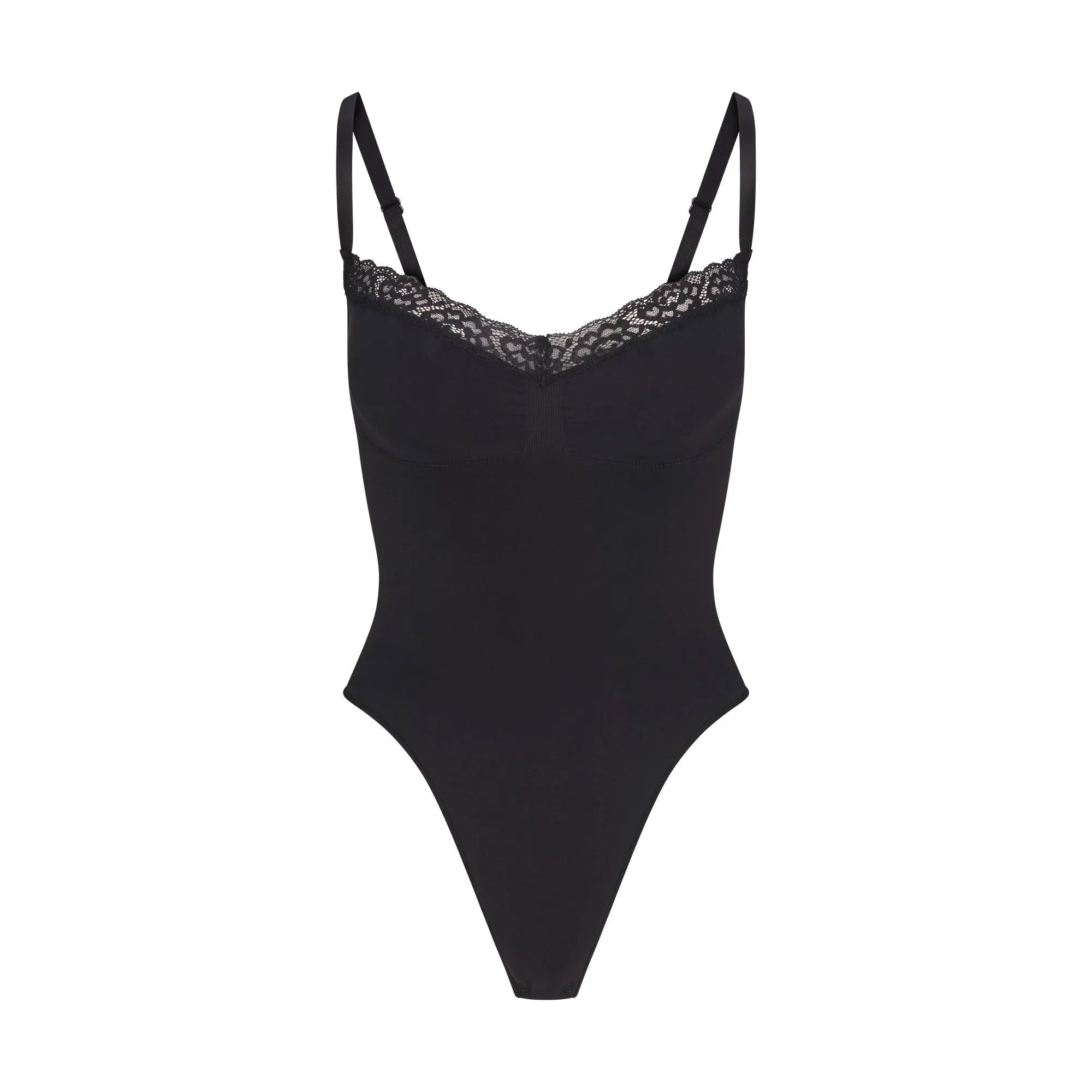 SKIMS SEAMLESS SCULPT LACE THONG BODYSUIT | ONYX - BODYSUIT - My Suti