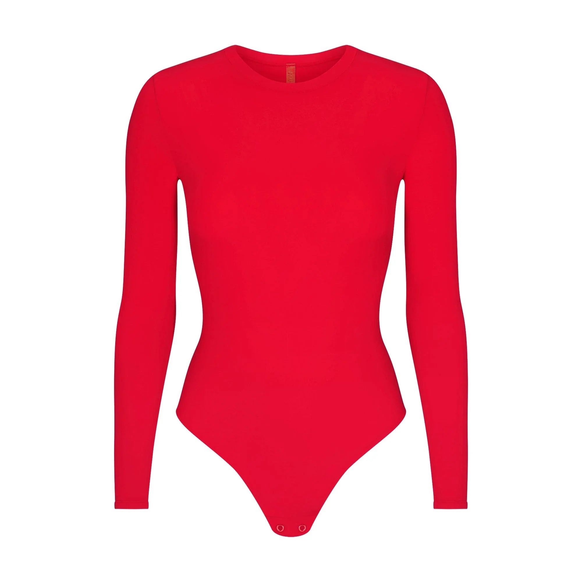SKIMS FITS EVERYBODY LONG SLEEVE CREW NECK BODYSUIT | CHERRY - BODYSUIT - My Suti