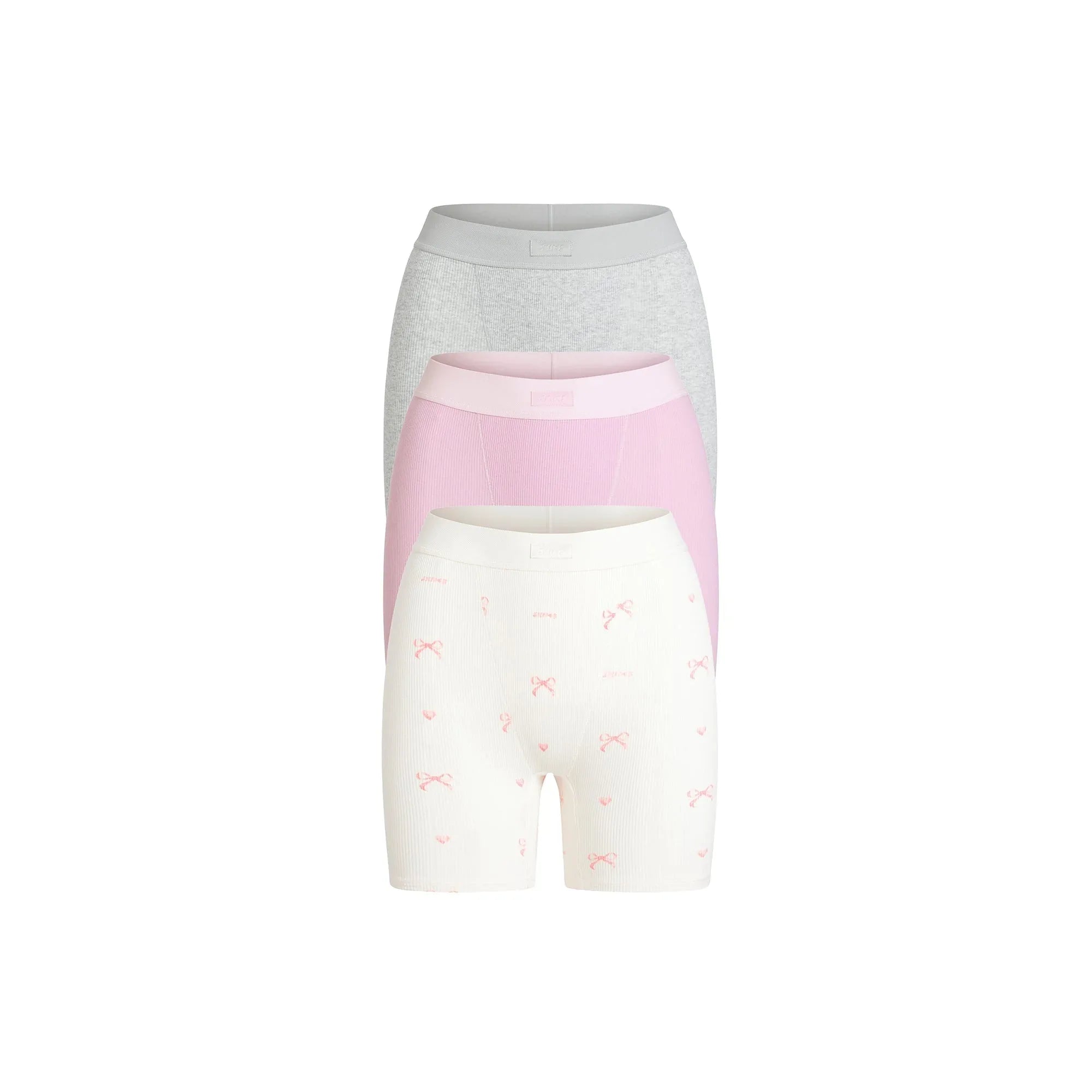 SKIMS COTTON RIB BOXER 3-PACK | BABY PINK MULTI - KUTU - My Suti
