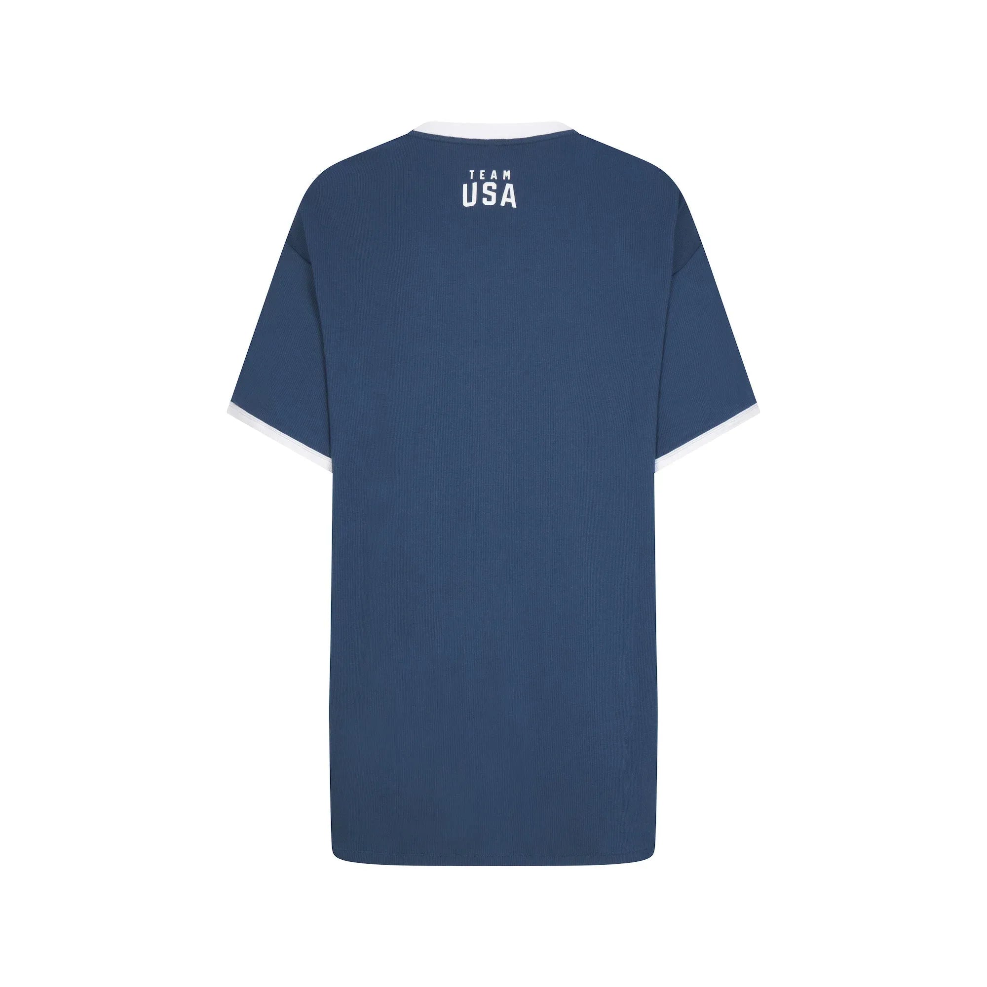 SKIMS FOR TEAM USA COTTON RIB PARALYMPIC T-SHIRT MINI DRESS | NAVY - ELBİSE - My Suti