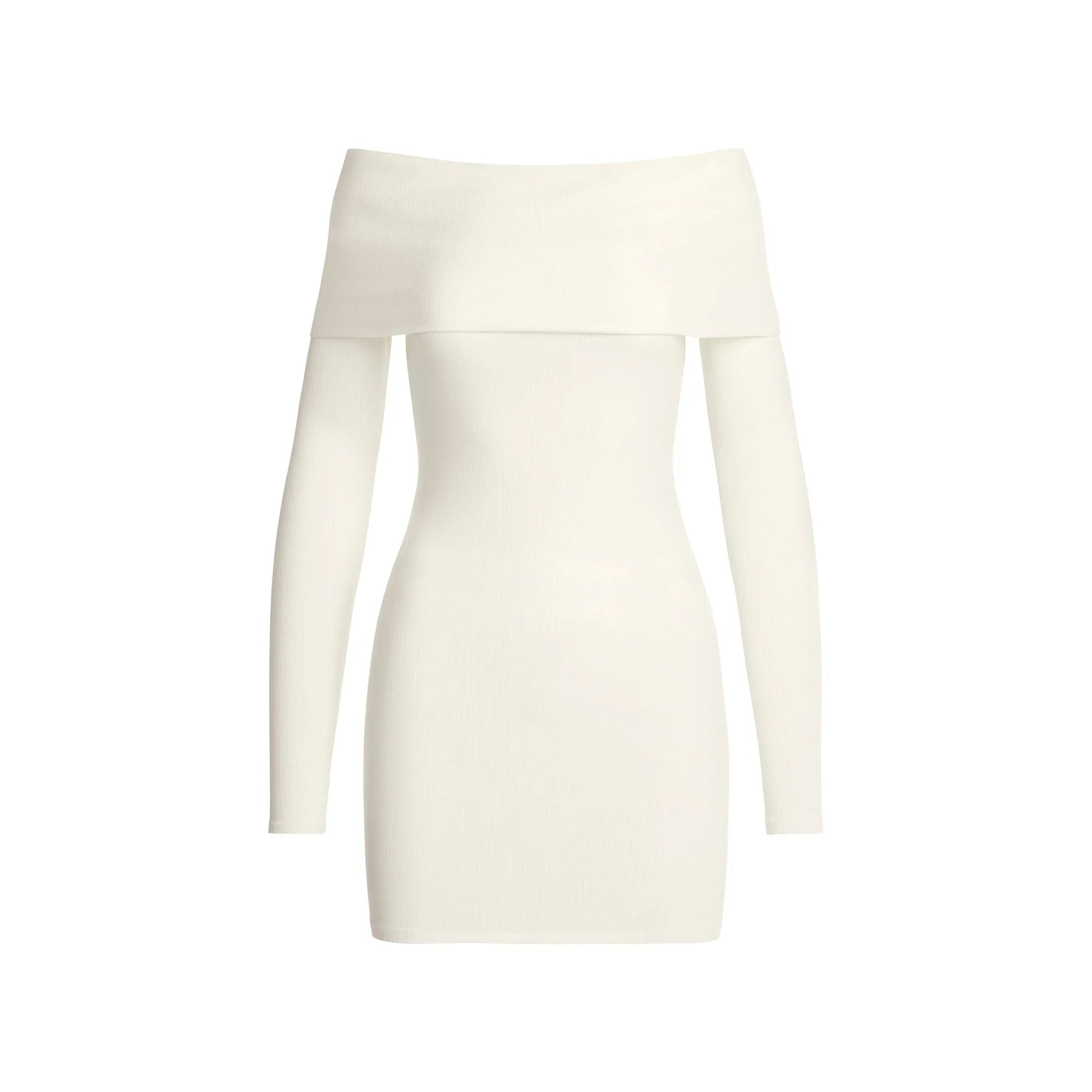 SKIMS SOFT LOUNGE OFF THE SHOULDER MINI DRESS | MARBLE - ELBİSE - My Suti