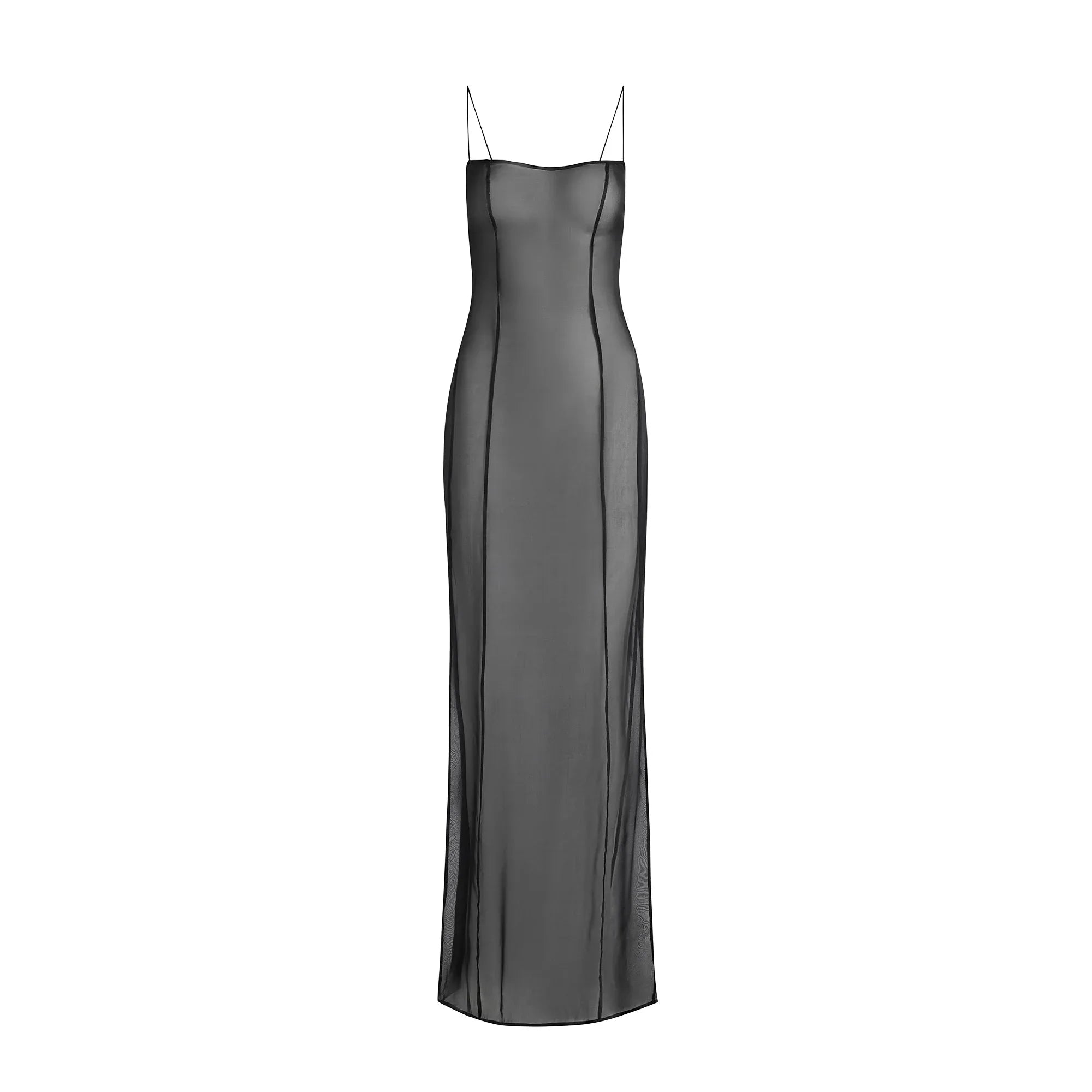 SKIMS ROMANCE LONG SLIP DRESS | ONYX - ELBİSE - My Suti