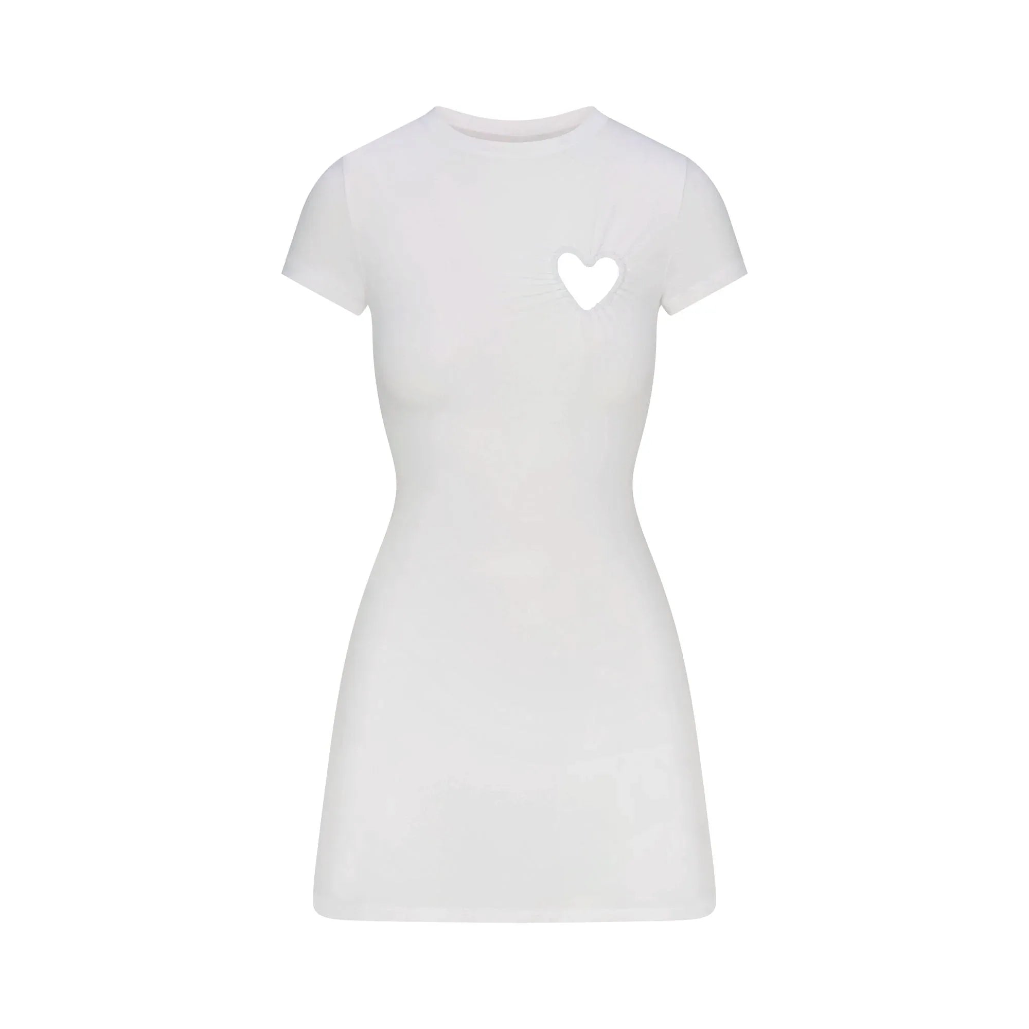 SKIMS COTTON JERSEY HEART MINI DRESS | SNOW - ELBİSE - My Suti