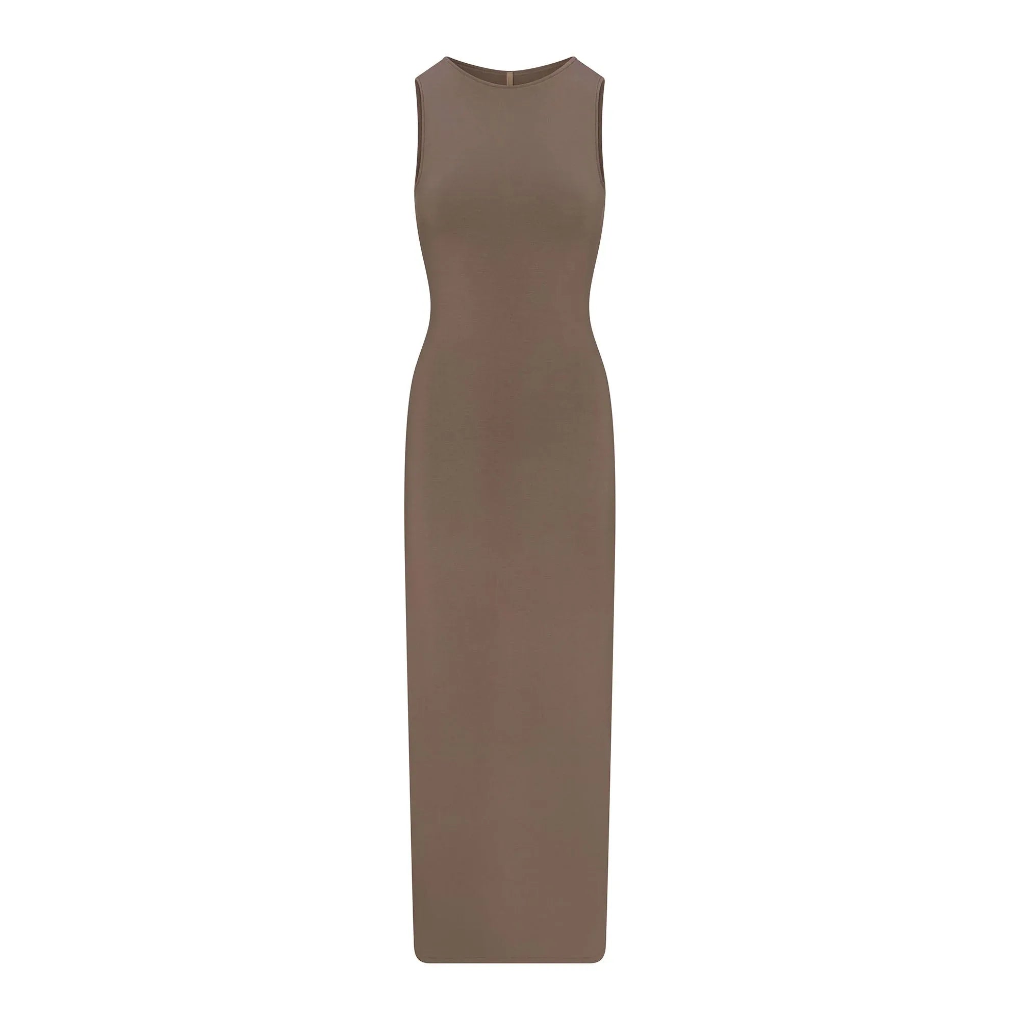 SKIMS SMOOTH LAYERS LONG BOAT NECK DRESS | TRUFFLE - ELBİSE - My Suti