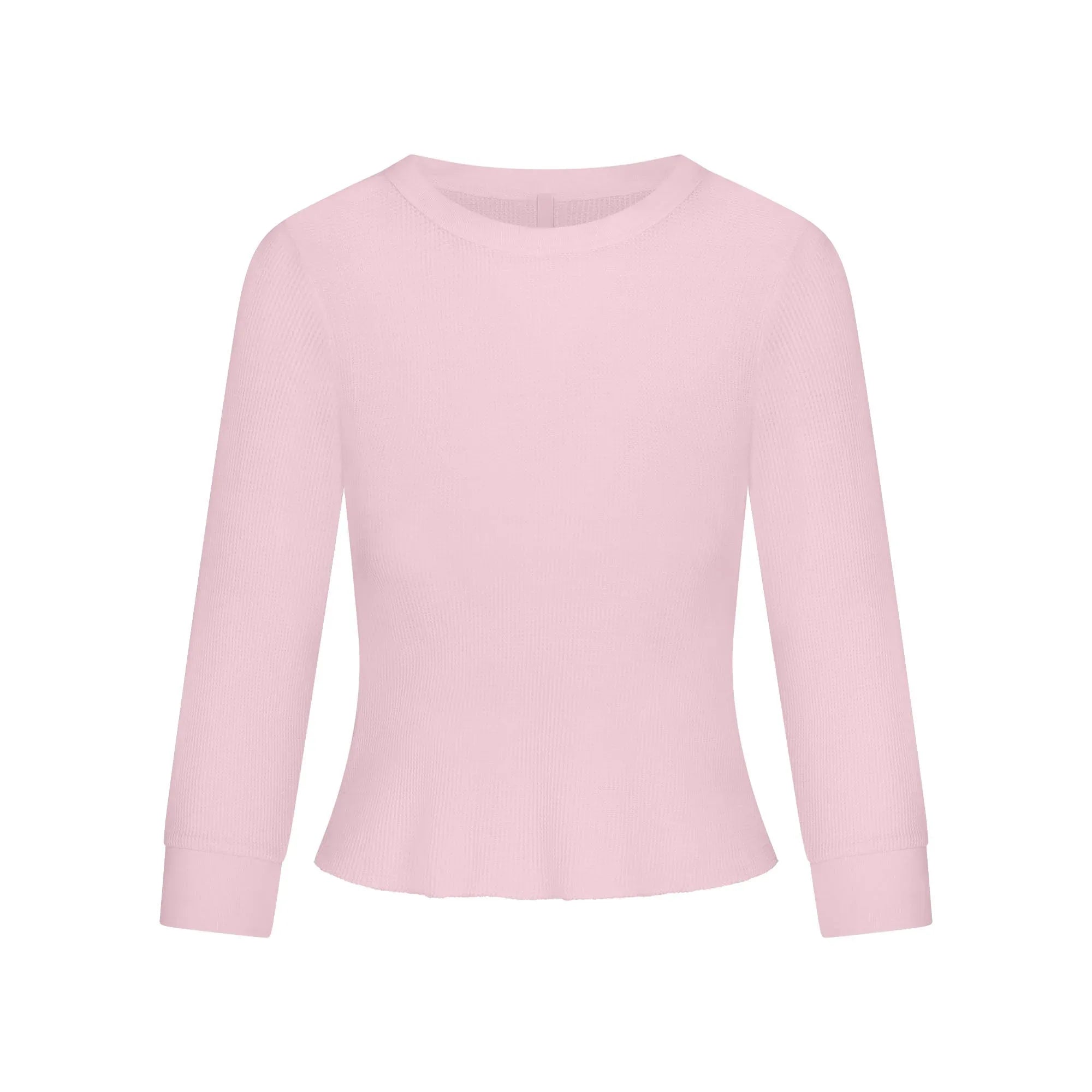 SKIMS WAFFLE LONG SLEEVE BABY TEE | CHERRY BLOSSOM - TİŞÖRT - My Suti