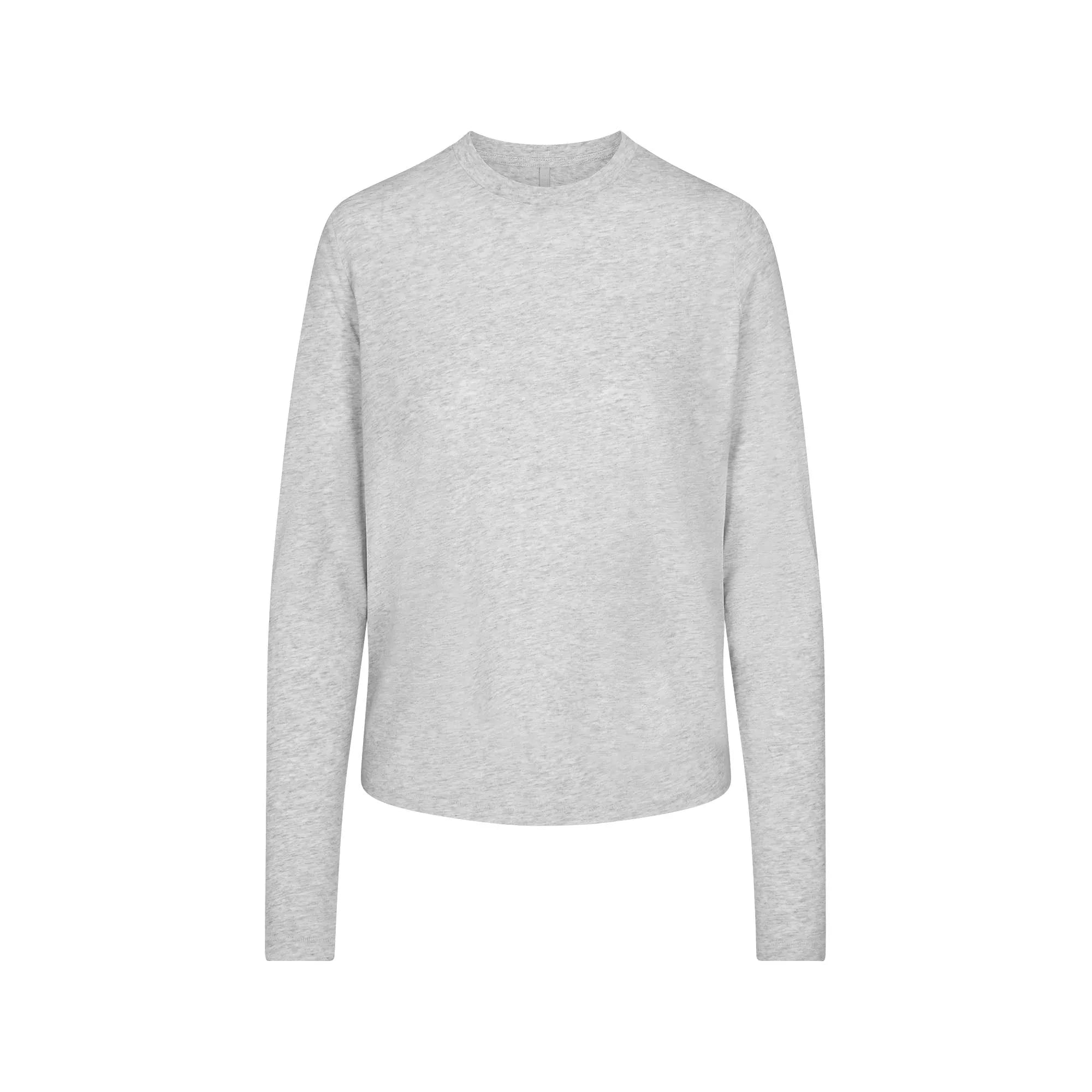 SKIMS RELAXED TEES LONG SLEEVE T-SHIRT | LIGHT HEATHER GREY - TİŞÖRT - My Suti