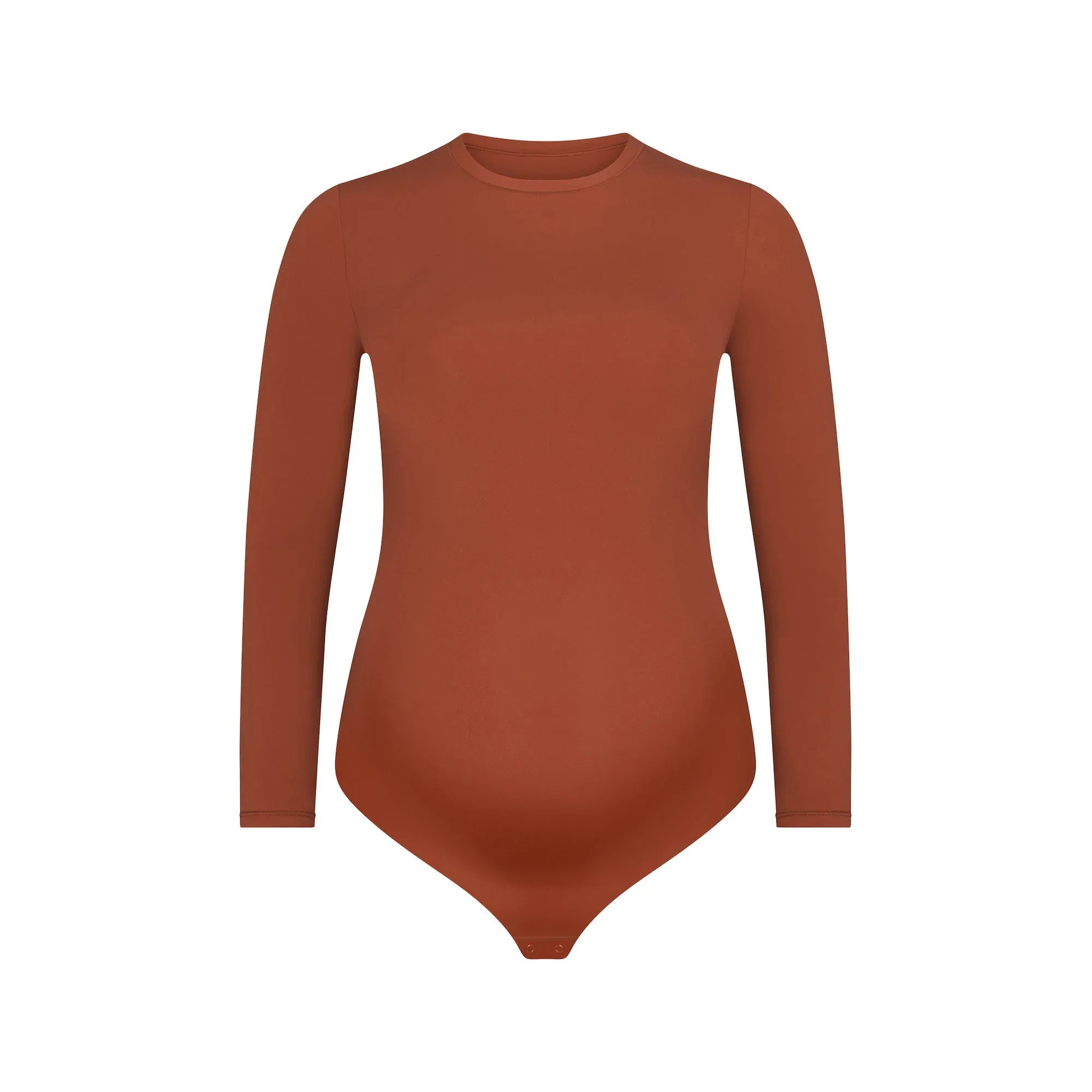 SKIMS FITS EVERYBODY MATERNITY LONG SLEEVE BRIEF BODYSUIT | SAFFRON - BODYSUIT - My Suti