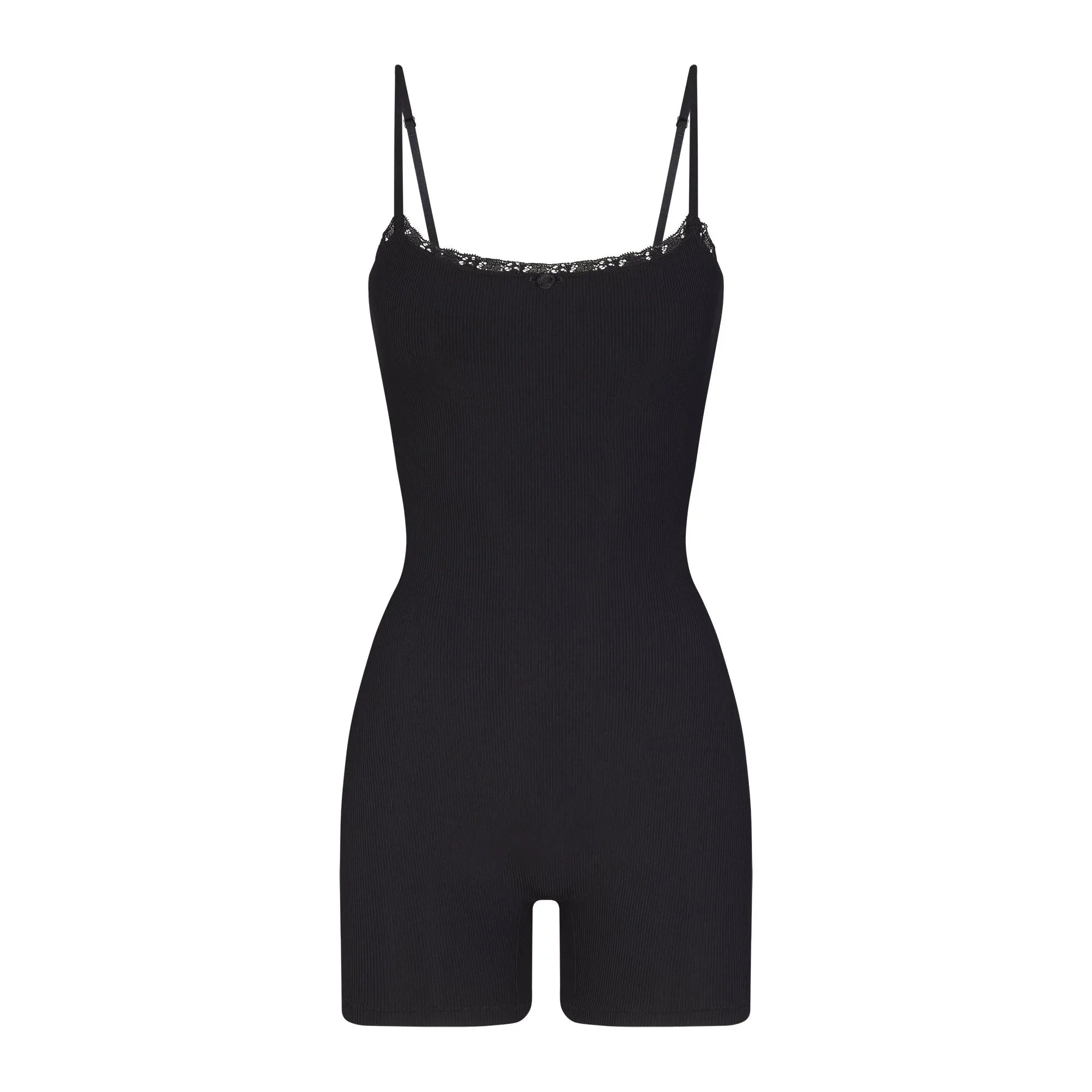 SKIMS SOFT LOUNGE LACE SCOOP ONESIE | ONYX - ONESIE - My Suti