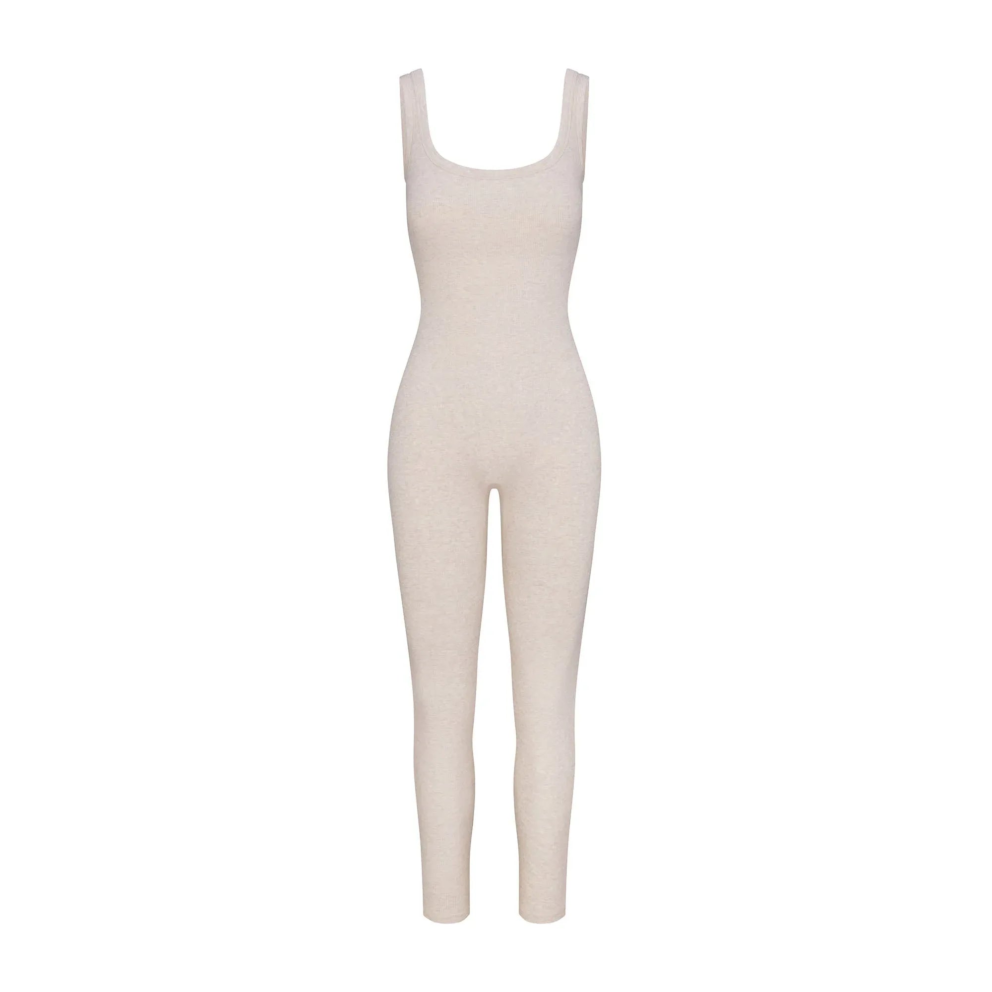 SKIMS COTTON RIB TANK CATSUIT | HEATHER OATMEAL - TAYT - My Suti