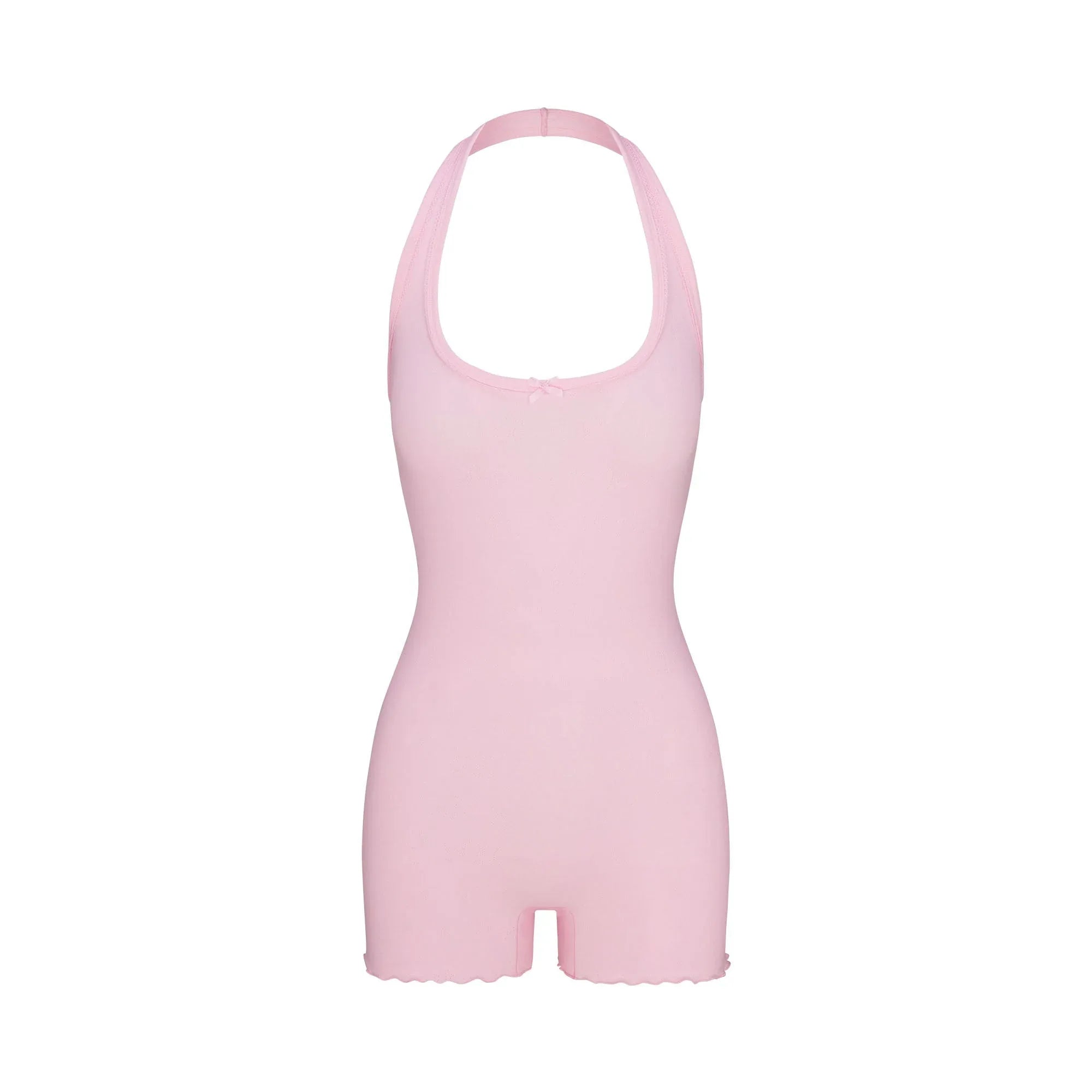 SKIMS LOGO POINTELLE HALTER ONESIE | CHERRY BLOSSOM - TULUM - My Suti