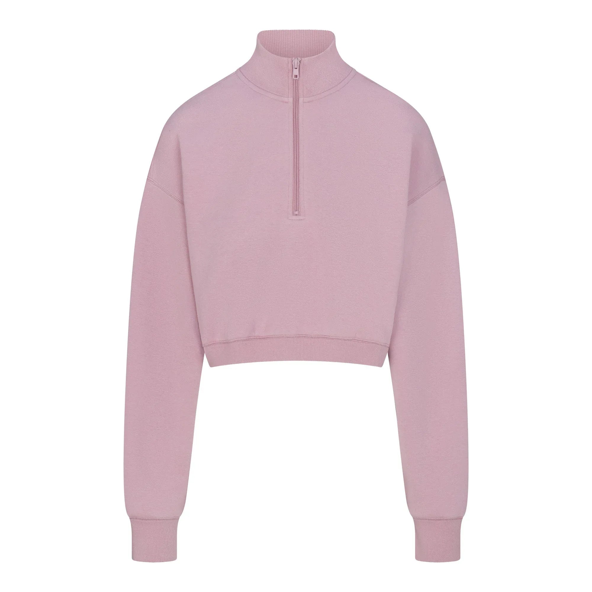 SKIMS COTTON FLEECE CROPPED HALF ZIP PULLOVER | DUSK - KAPŞONLU ÜST - My Suti