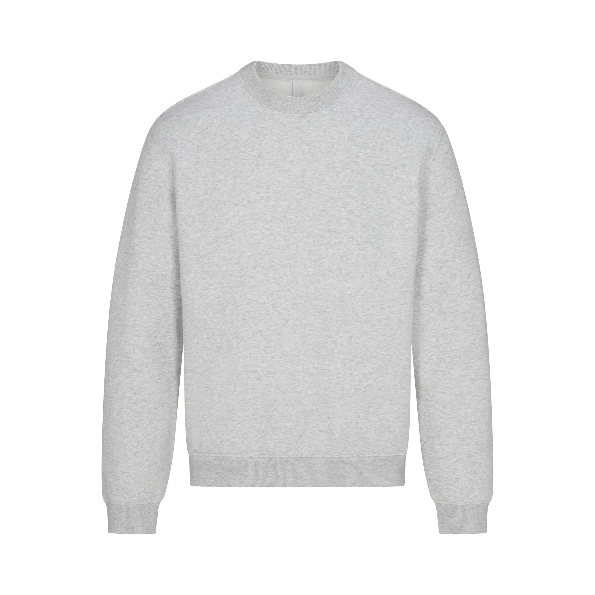 SKIMS FLEECE LOUNGE MENS CLASSIC CREWNECK | LIGHT HEATHER GREY - KAZAK - My Suti