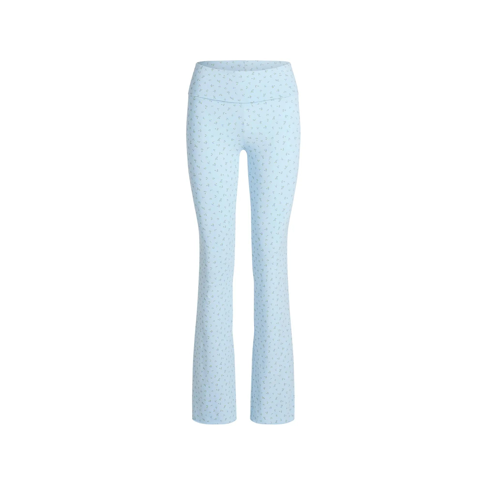 SKIMS COTTON JERSEY FOLDOVER PANT | POWDER BLUE MICRO FLORAL - TAYT - My Suti
