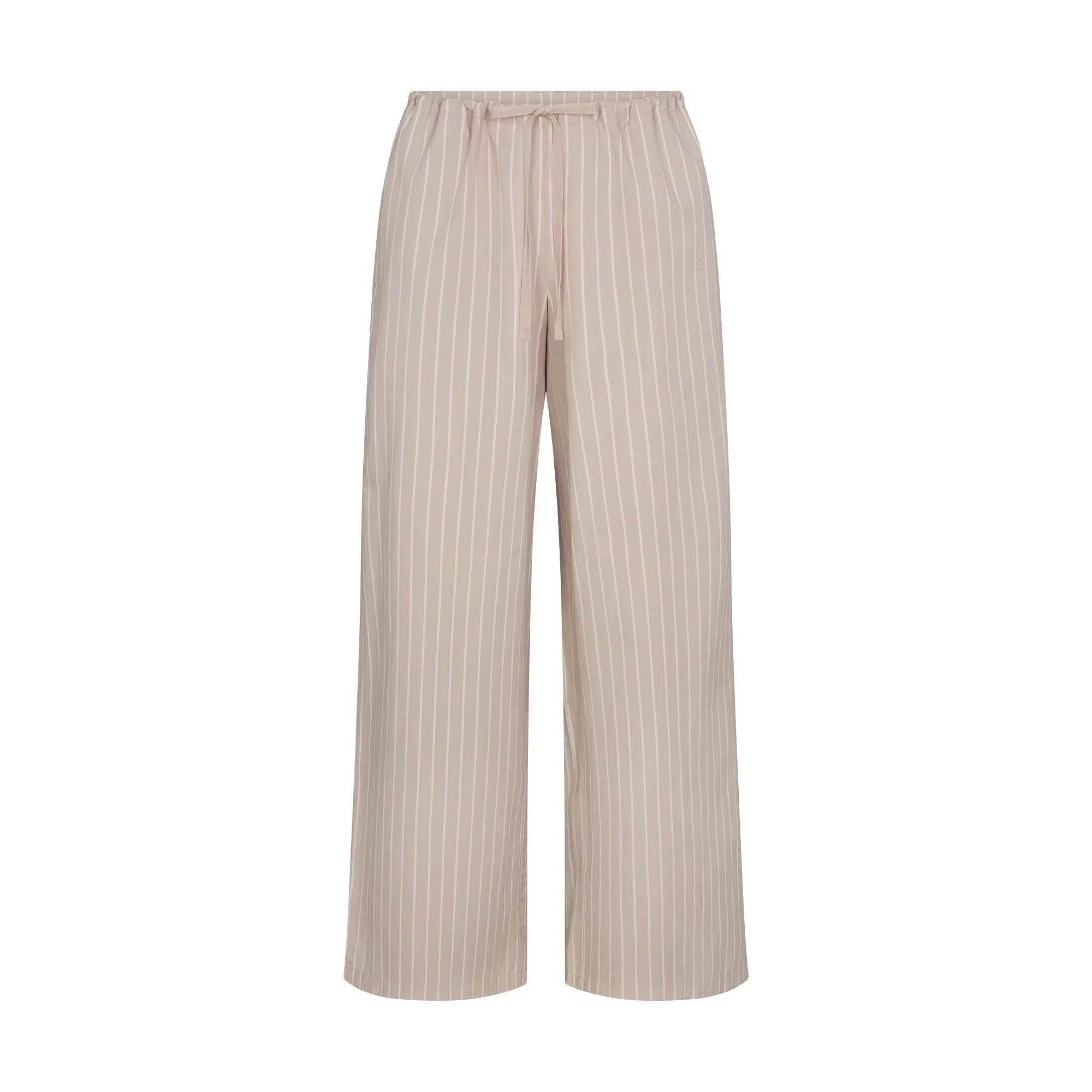 SKIMS COTTON POPLIN STRAIGHT LEG PANT | STONE STRIPE - PANTOLON - My Suti