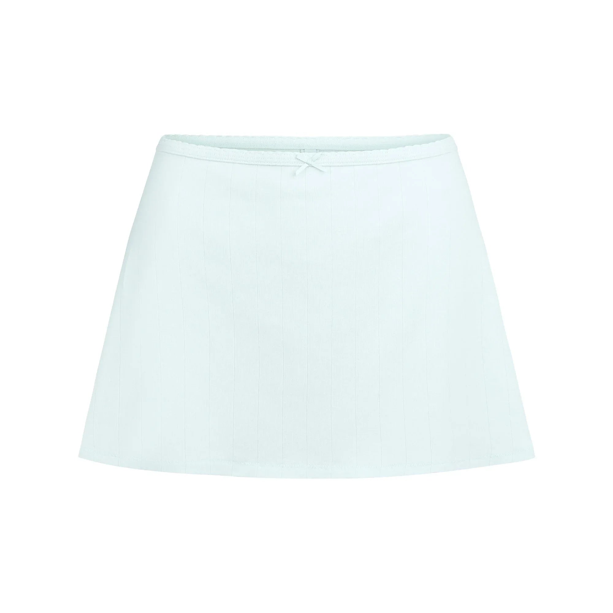 SKIMS DROP NEEDLE POINTELLE MINI SKIRT | FROST - ETEK - My Suti