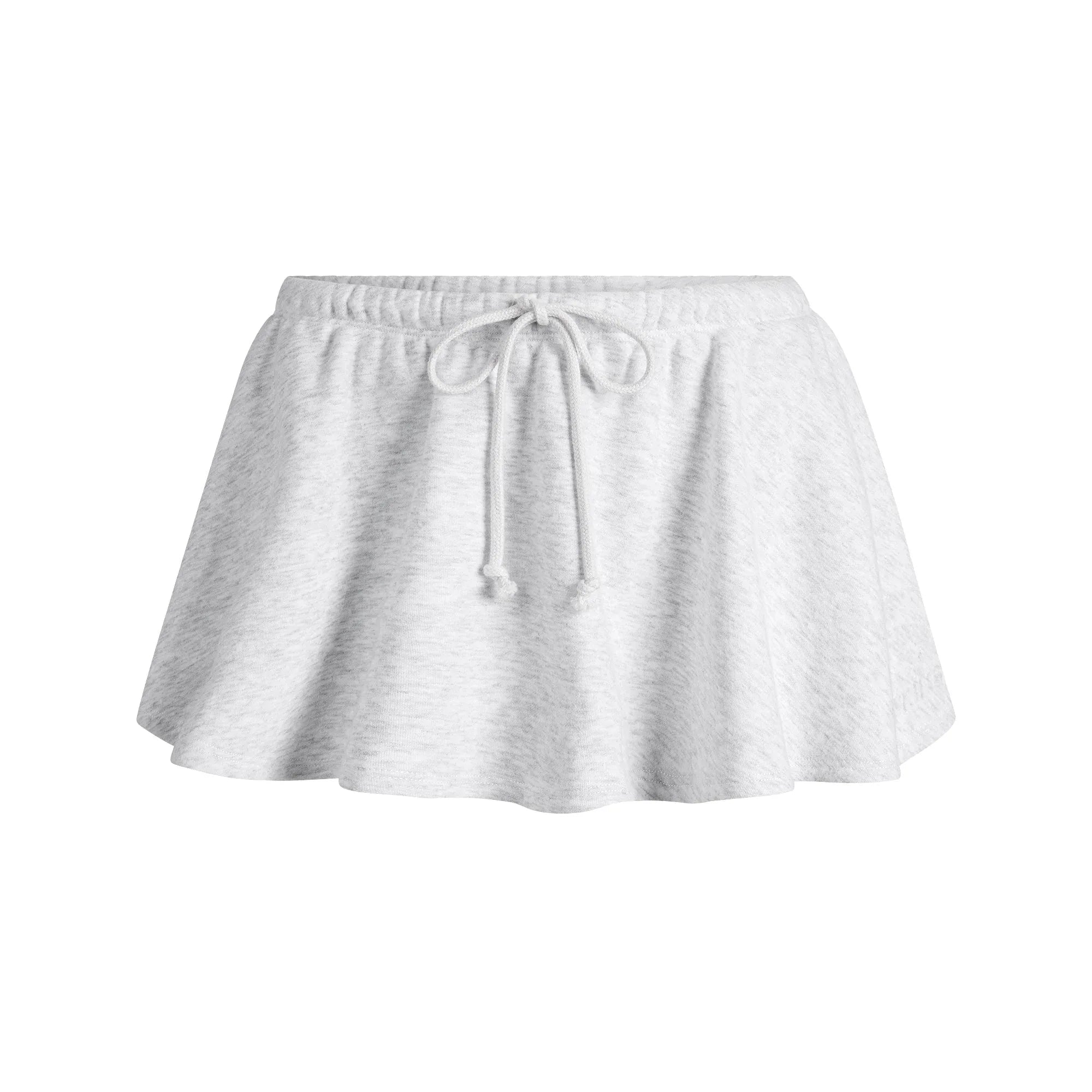 SKIMS COTTON FLEECE MICRO SKIRT | LIGHT HEATHER GREY - ETEK - My Suti
