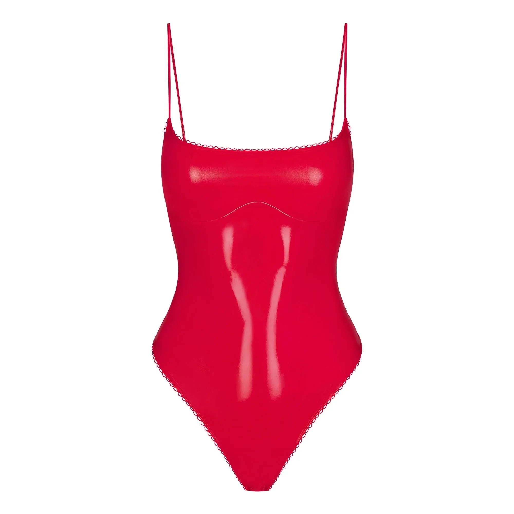 SKIMS VINYL THONG BODYSUIT | RED - BODYSUIT - My Suti