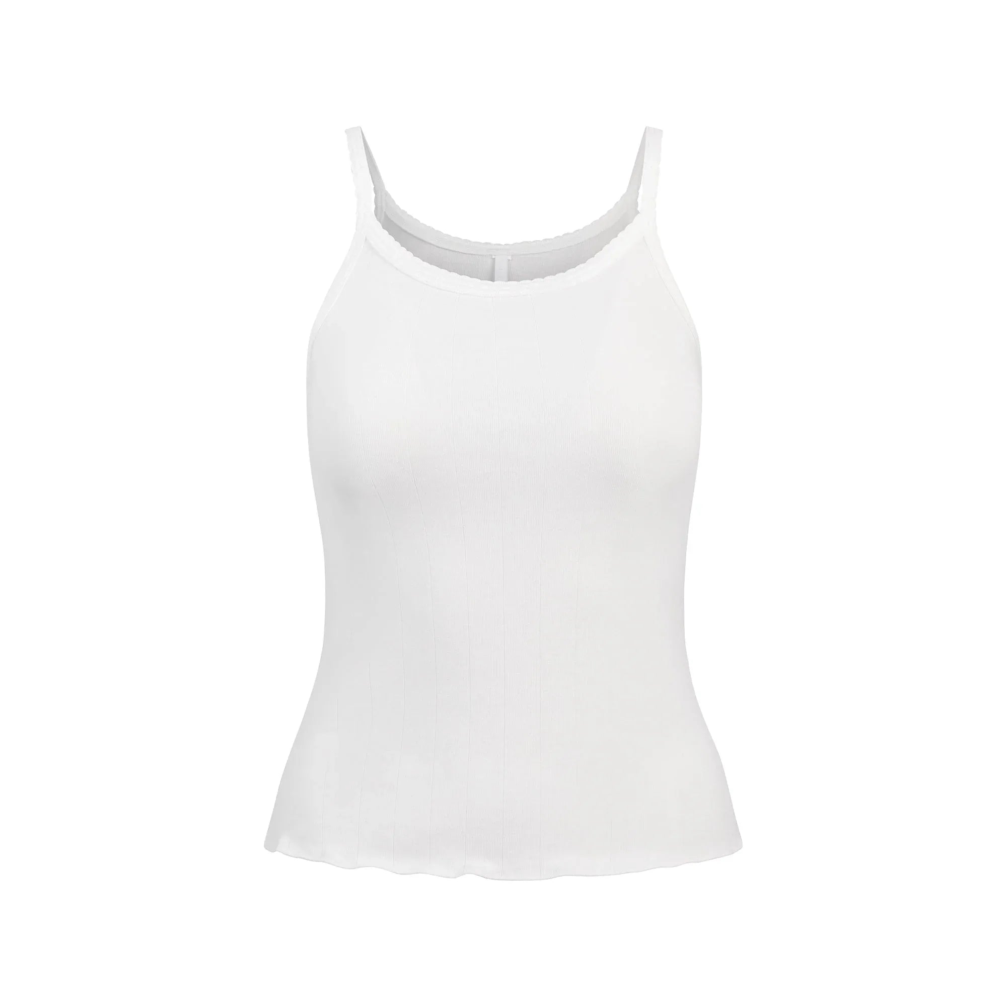 SKIMS DROP NEEDLE POINTELLE LONG CAMI | SNOW - TİŞÖRT - My Suti