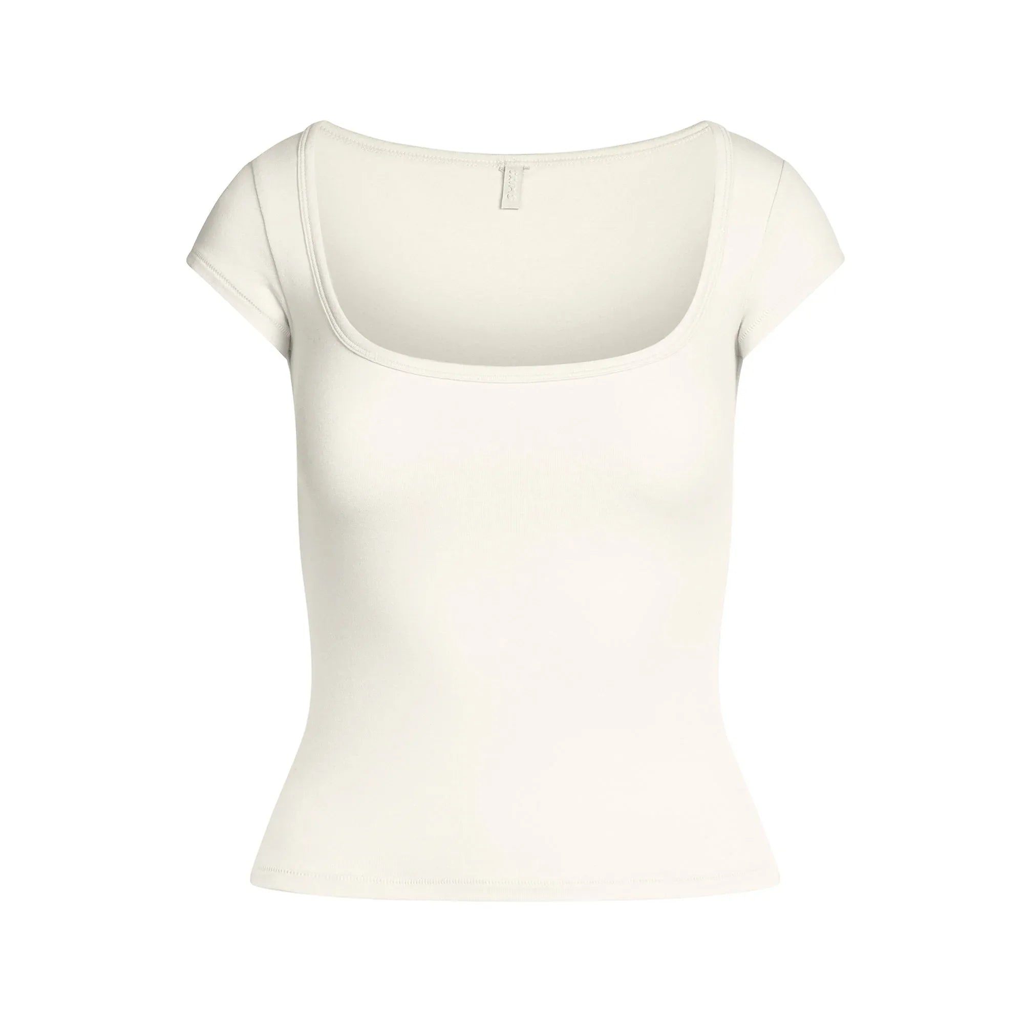 SKIMS COTTON JERSEY SCOOP NECK T-SHIRT | MARBLE - TİŞÖRT - My Suti