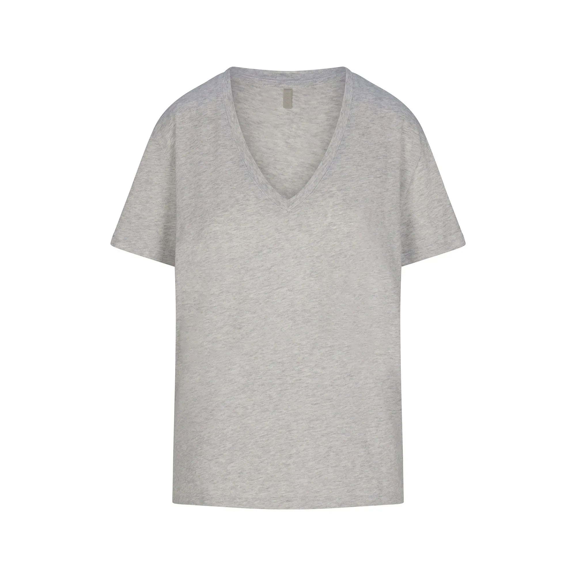 SKIMS RELAXED TEES V NECK T-SHIRT | LIGHT HEATHER GREY - TİŞÖRT - My Suti
