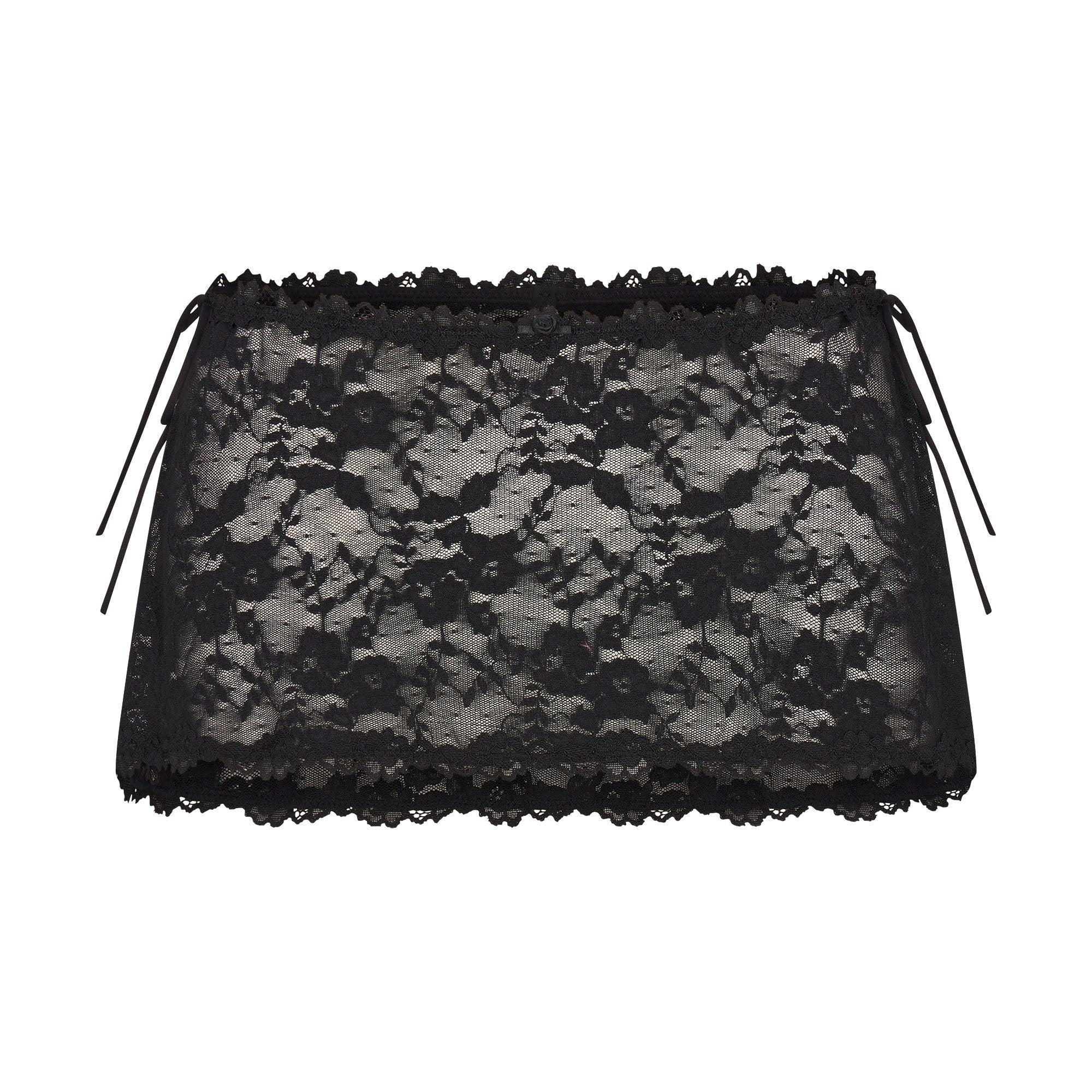 SKIMS STRETCH LACE TIE SIDE MINI SKIRT | SOOT - ETEK - My Suti