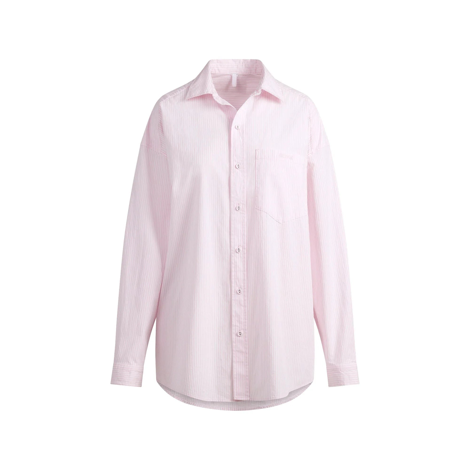 SKIMS COTTON POPLIN OVERSIZED SLEEP SET | CHERRY BLOSSOM STRIPE - UYKU TAKIMI - My Suti