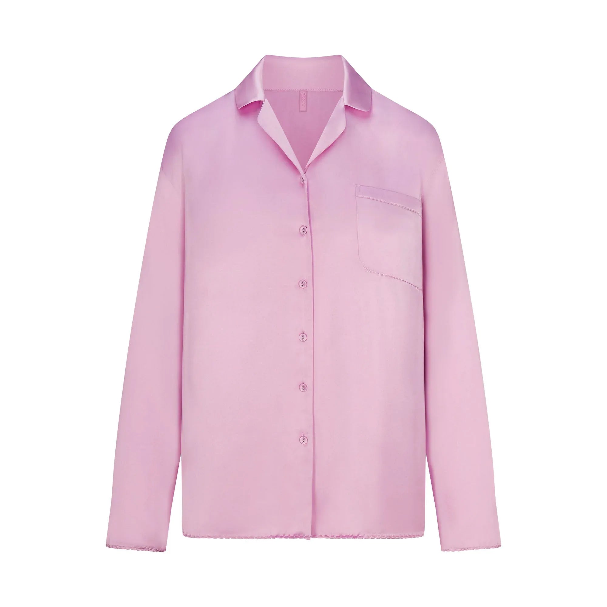 SKIMS WOVEN SHINE LONG SLEEP SET | PINK ROSE - PİJAMA TAKIMI - My Suti