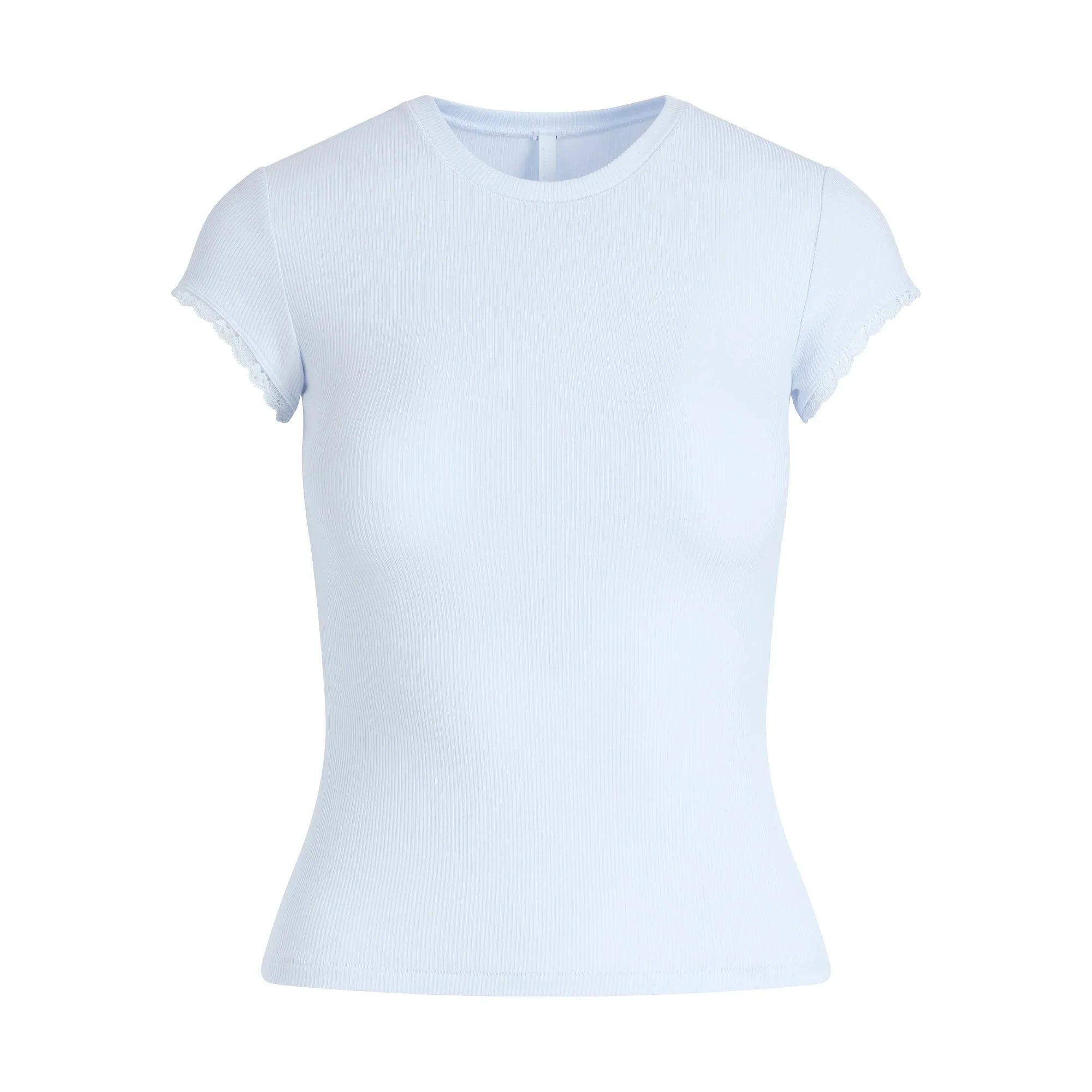 SKIMS SOFT LOUNGE LACE T-SHIRT | BLUE QUARTZ - TİŞÖRT - My Suti