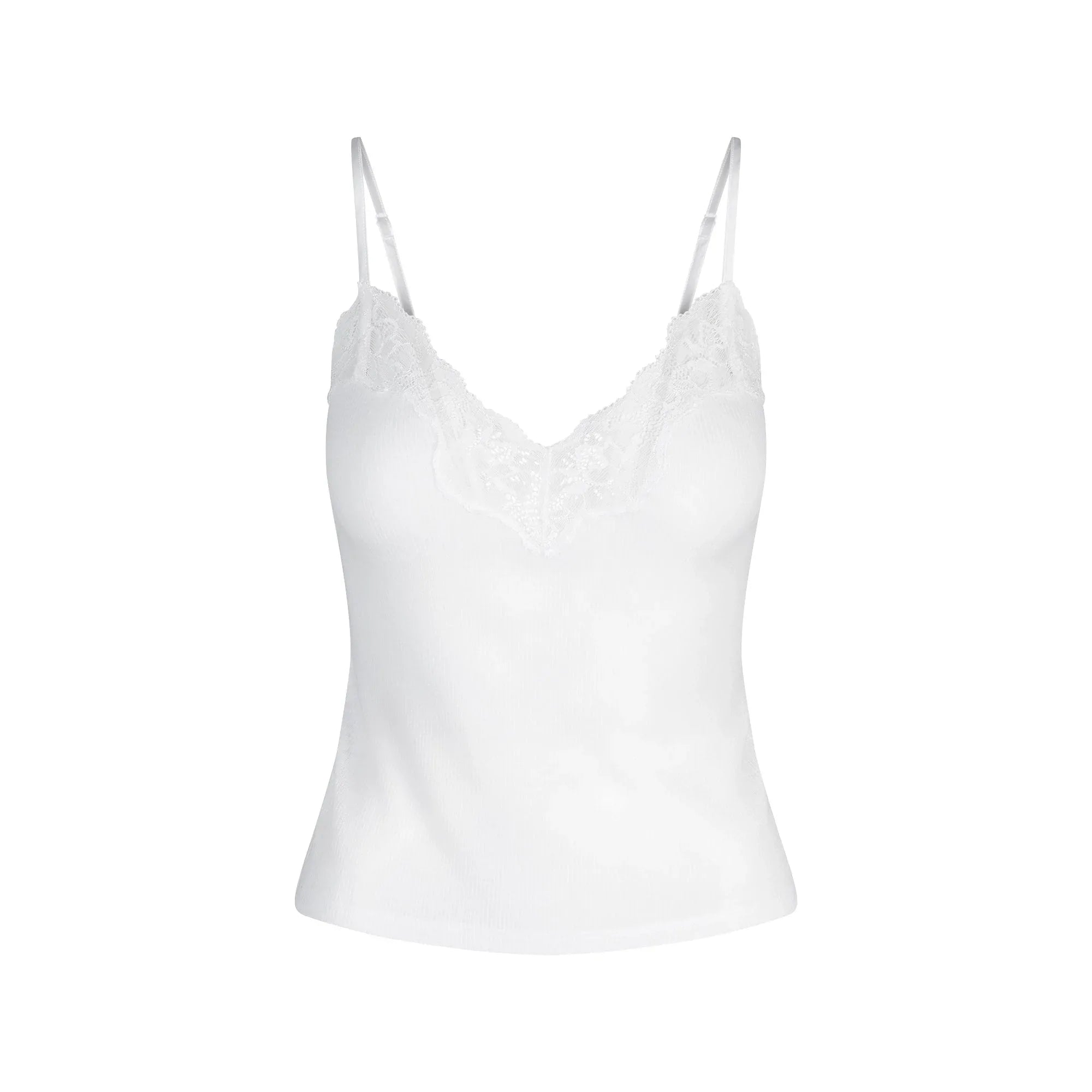 SKIMS SHEER COTTON LACE CAMI | SNOW - TİŞÖRT - My Suti