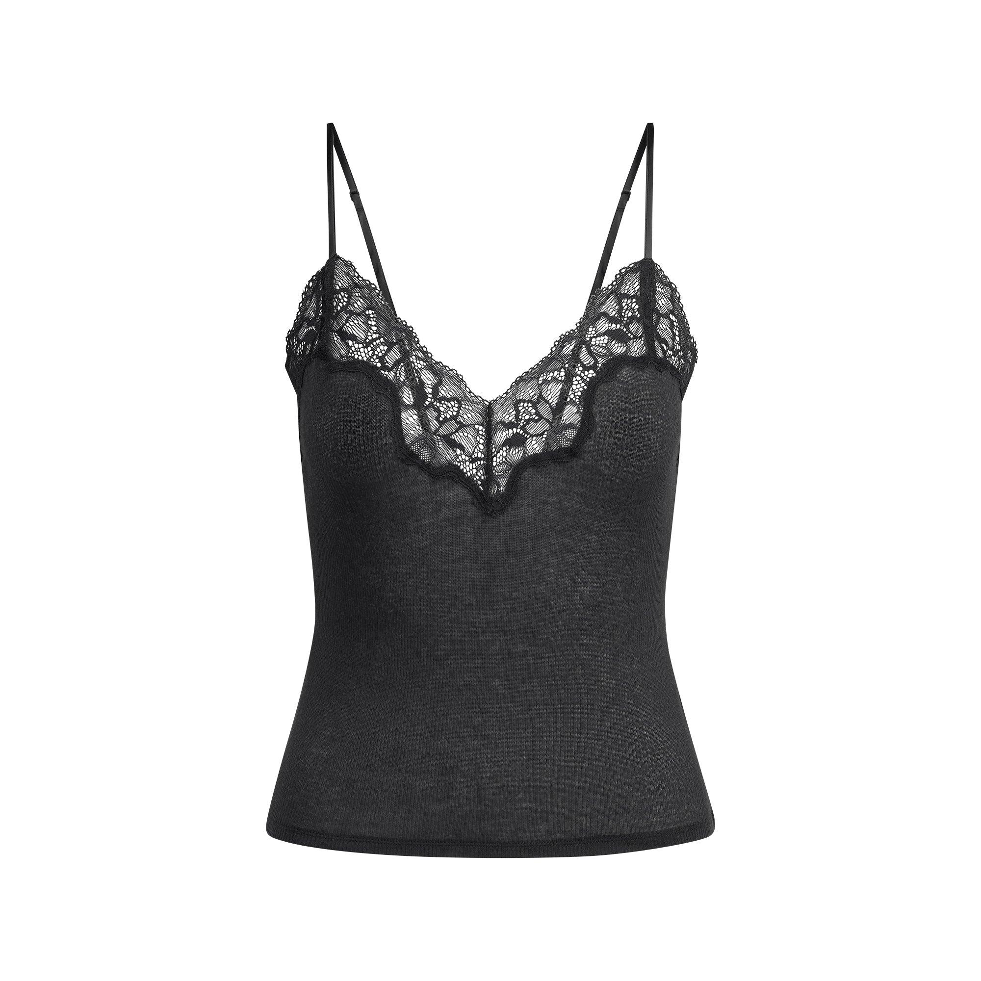 SKIMS SHEER COTTON LACE CAMI | SOOT - KAMİZOL - My Suti