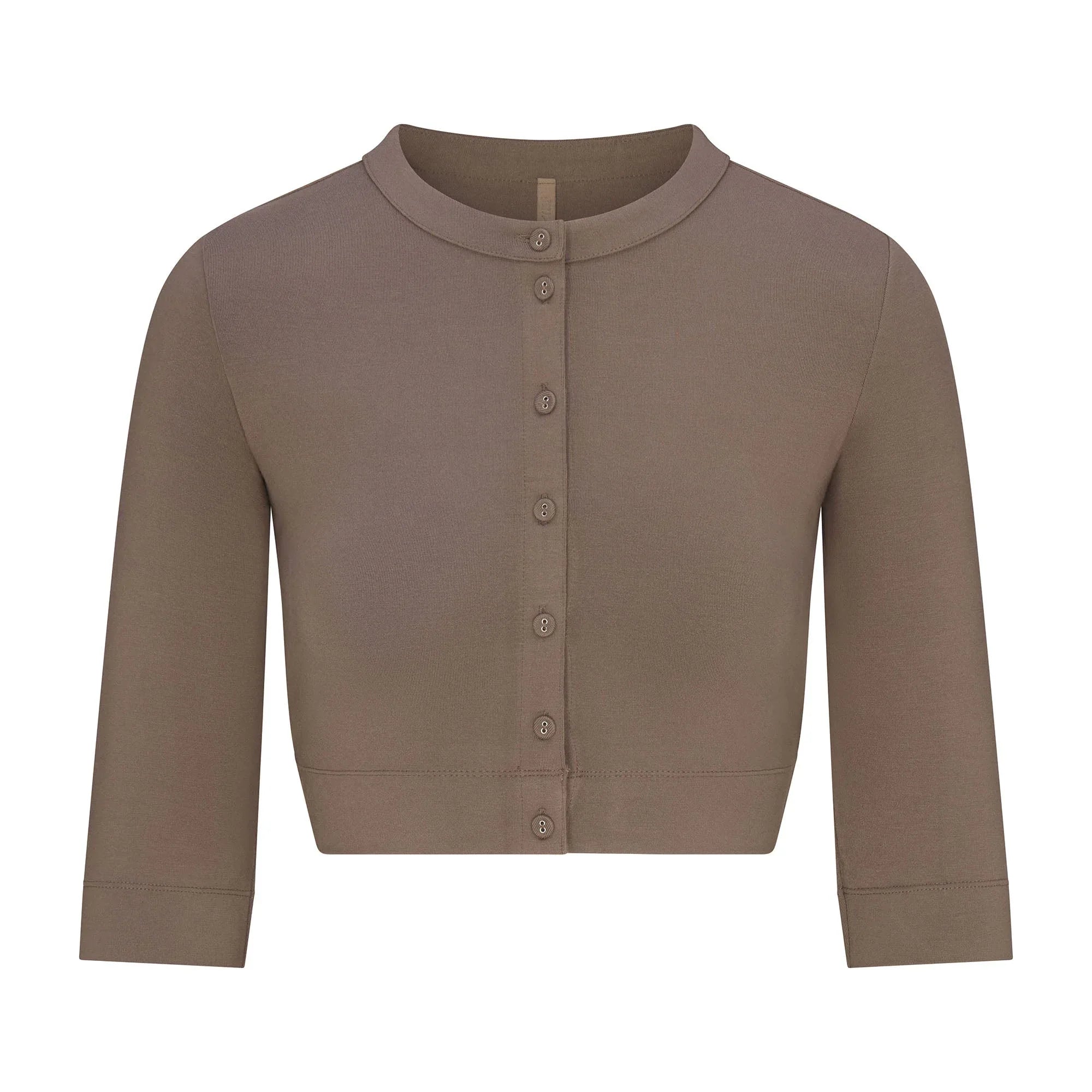 SKIMS SMOOTH LAYERS CROPPED CARDIGAN | TRUFFLE - HIRKA - My Suti