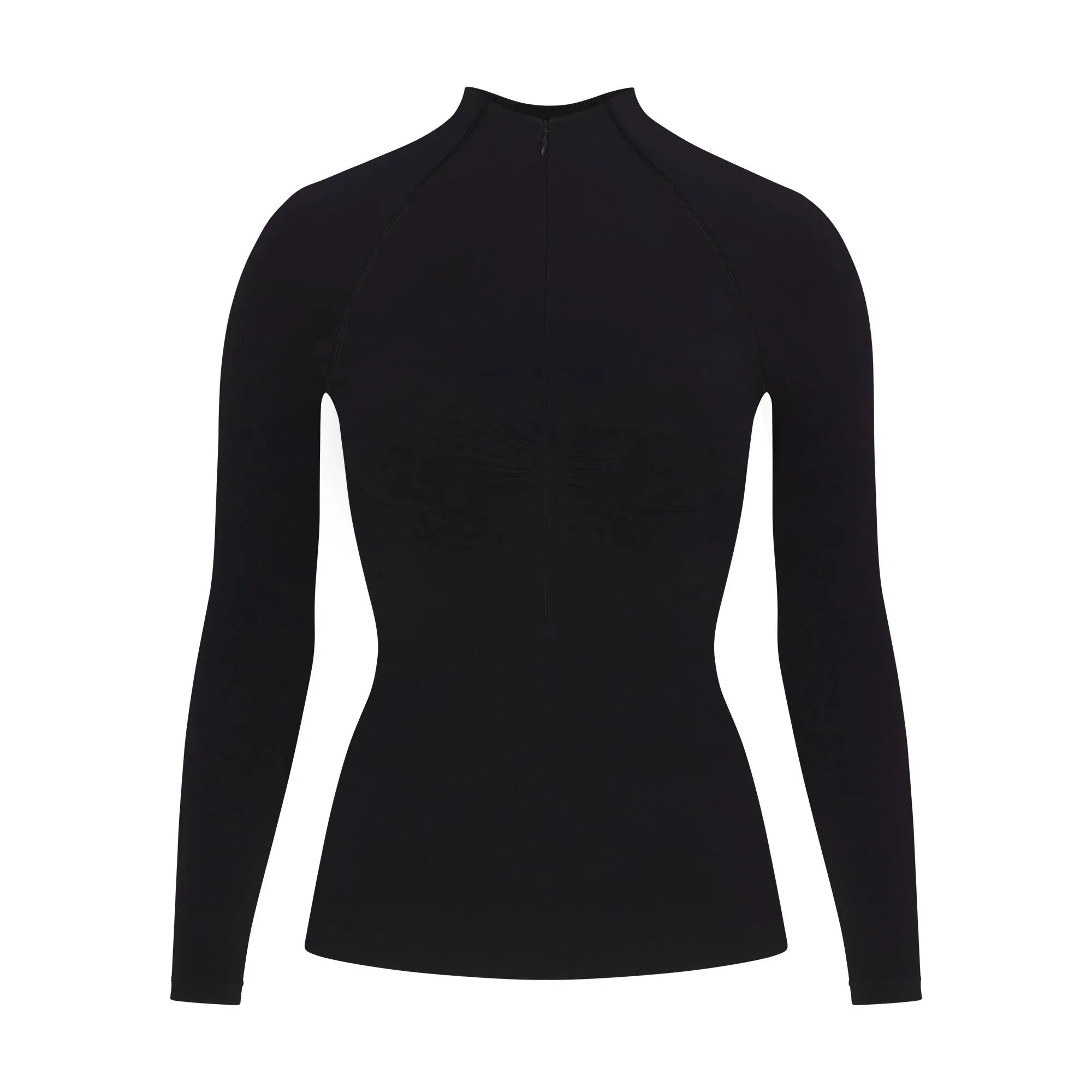 SKIMS SEAMLESS SCULPT ZIP FRONT LONG SLEEVE T-SHIRT | ONYX - TİŞÖRT - My Suti