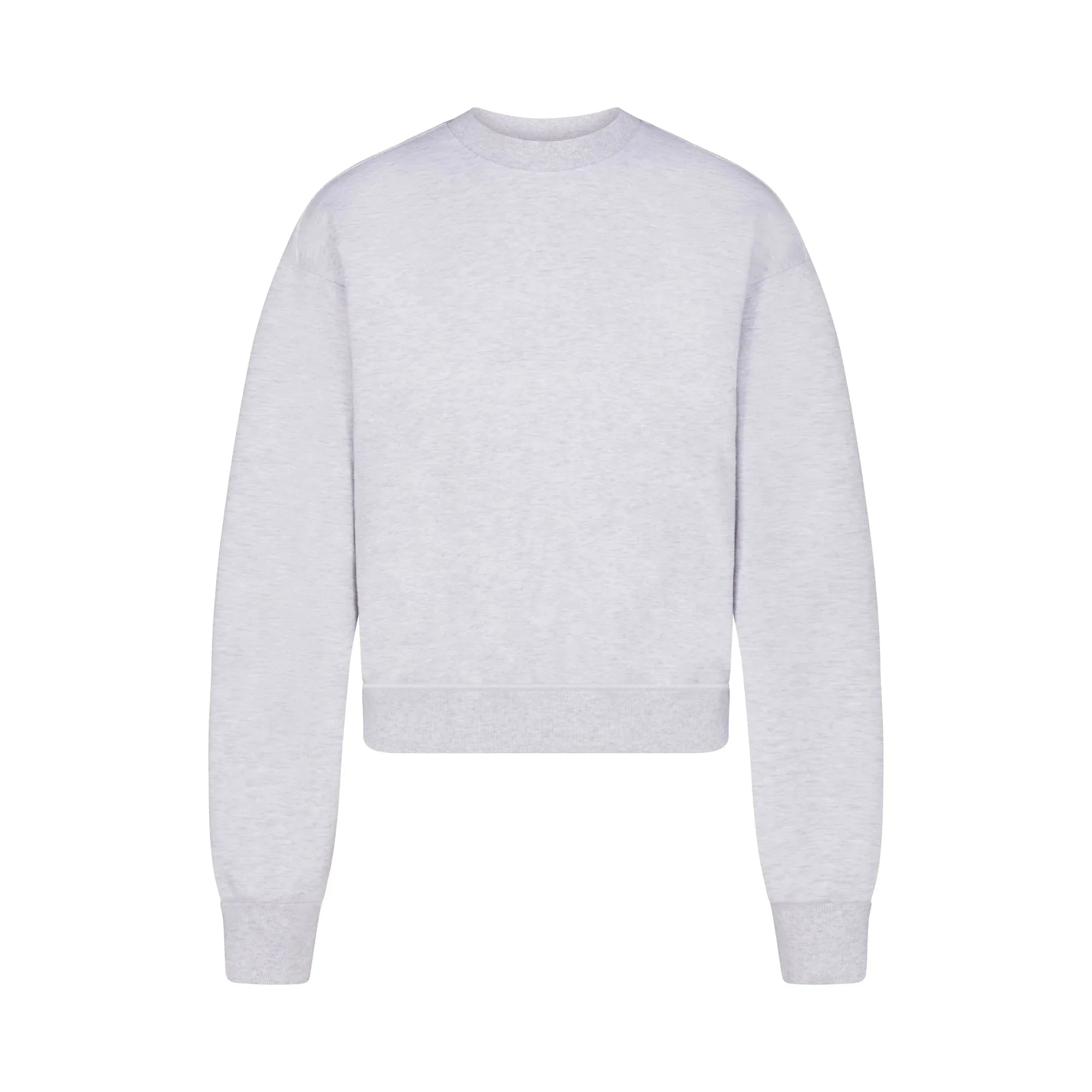 SKIMS COTTON FLEECE CLASSIC CREWNECK | LIGHT HEATHER GREY - KAZAK - My Suti
