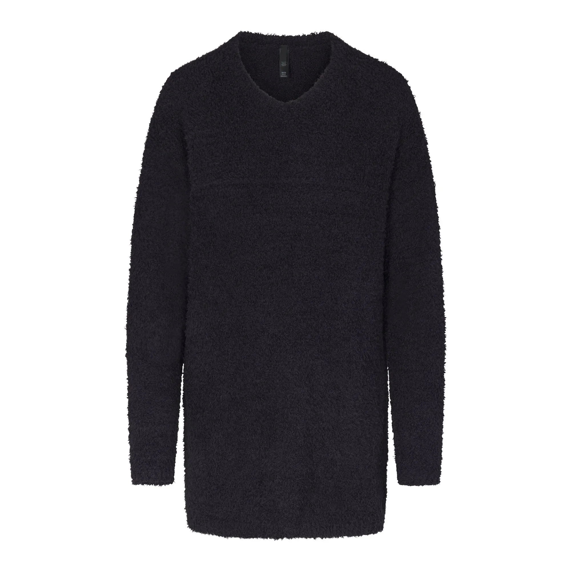SKIMS COZY KNIT V NECK MINI DRESS | ONYX - ELBİSE - My Suti