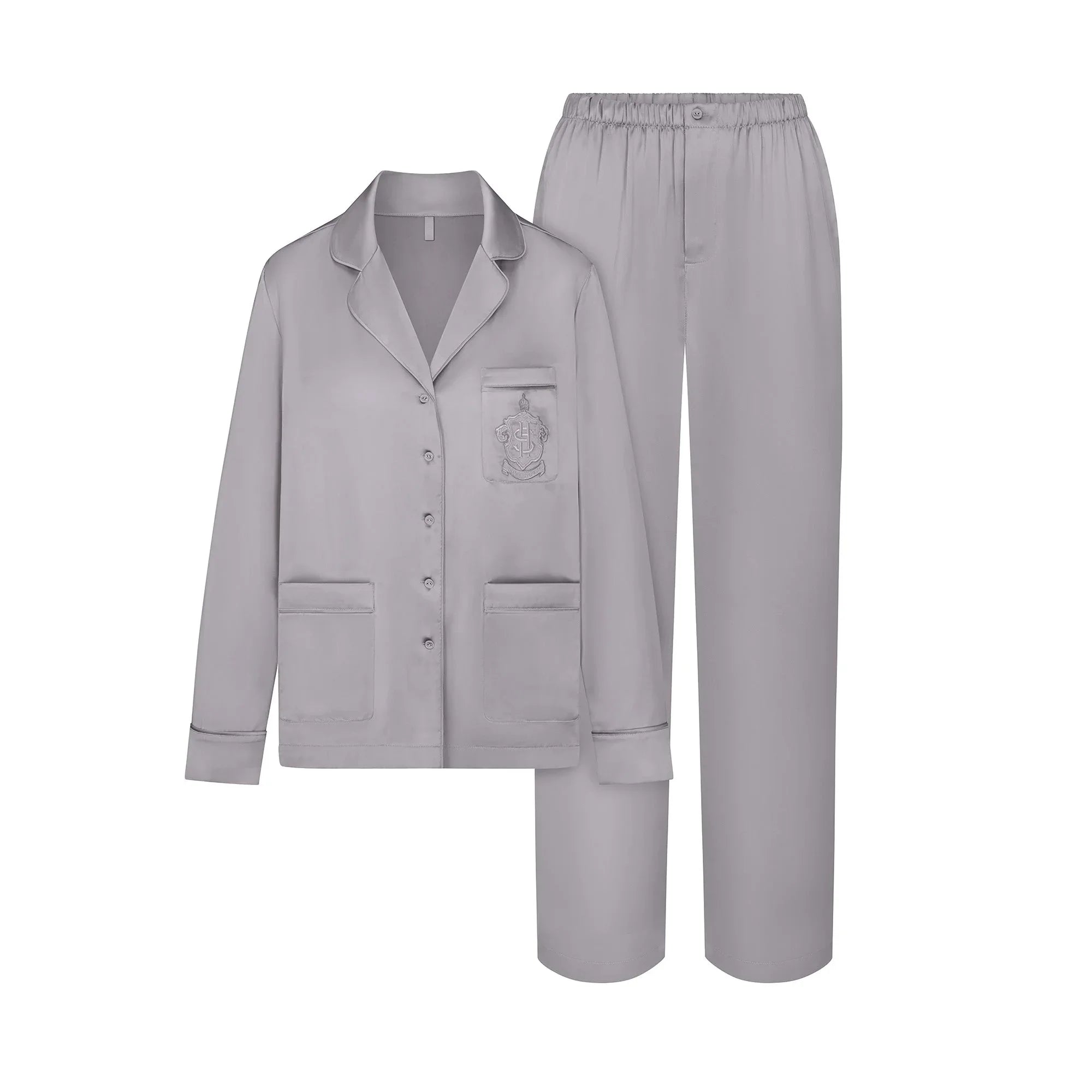 SKIMS HOTEL SHINE LONG SLEEVE BUTTON UP SLEEP SET | MIRROR - PİJAMA TAKIMI - My Suti