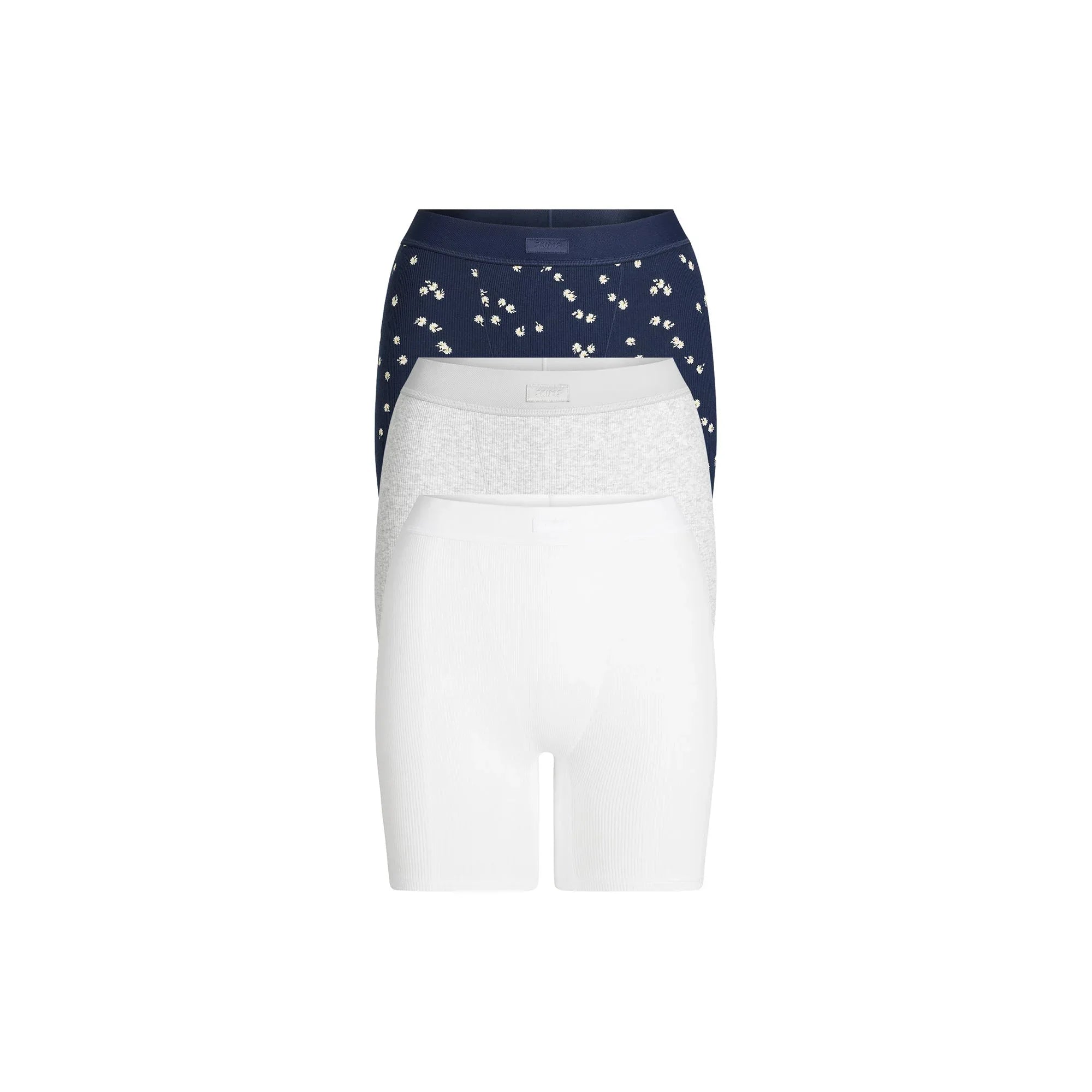 SKIMS COTTON RIB BOXER 3-PACK | NAVY DAISY PRINT - KUTU - My Suti