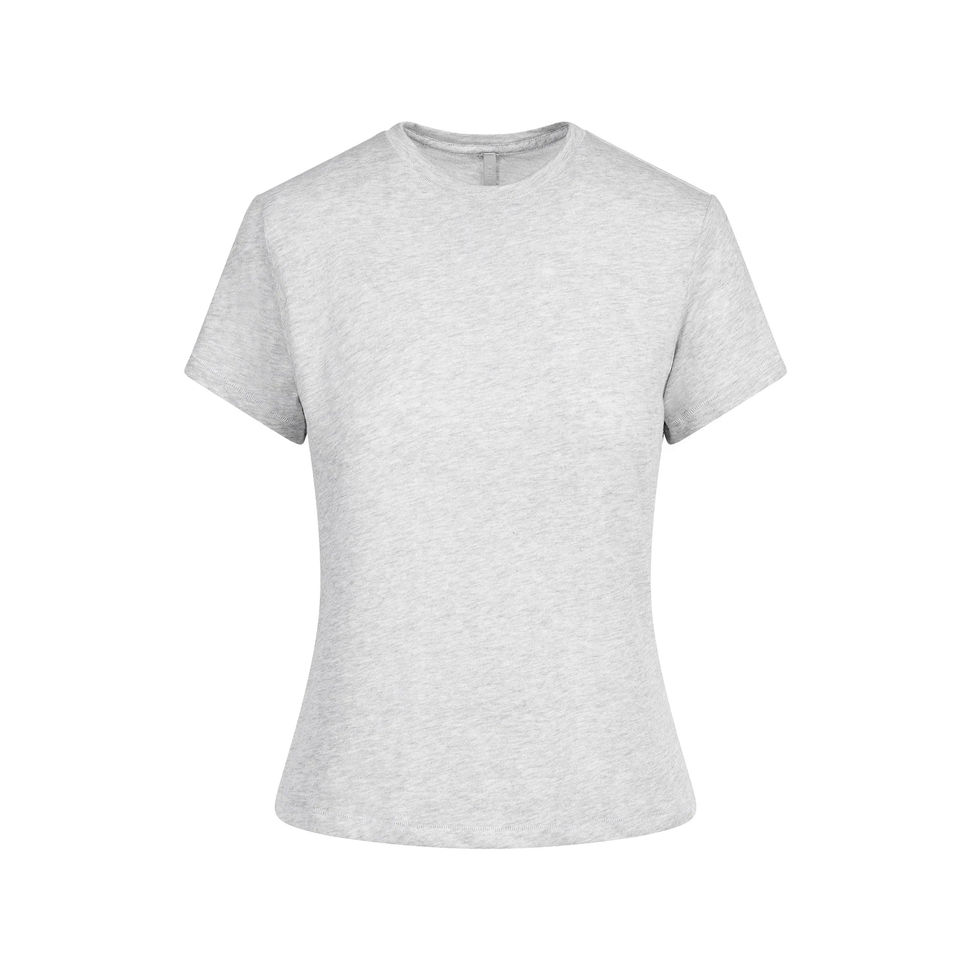 SKIMS SHEER COTTON JERSEY T-SHIRT | LIGHT HEATHER GREY - TİŞÖRT - My Suti