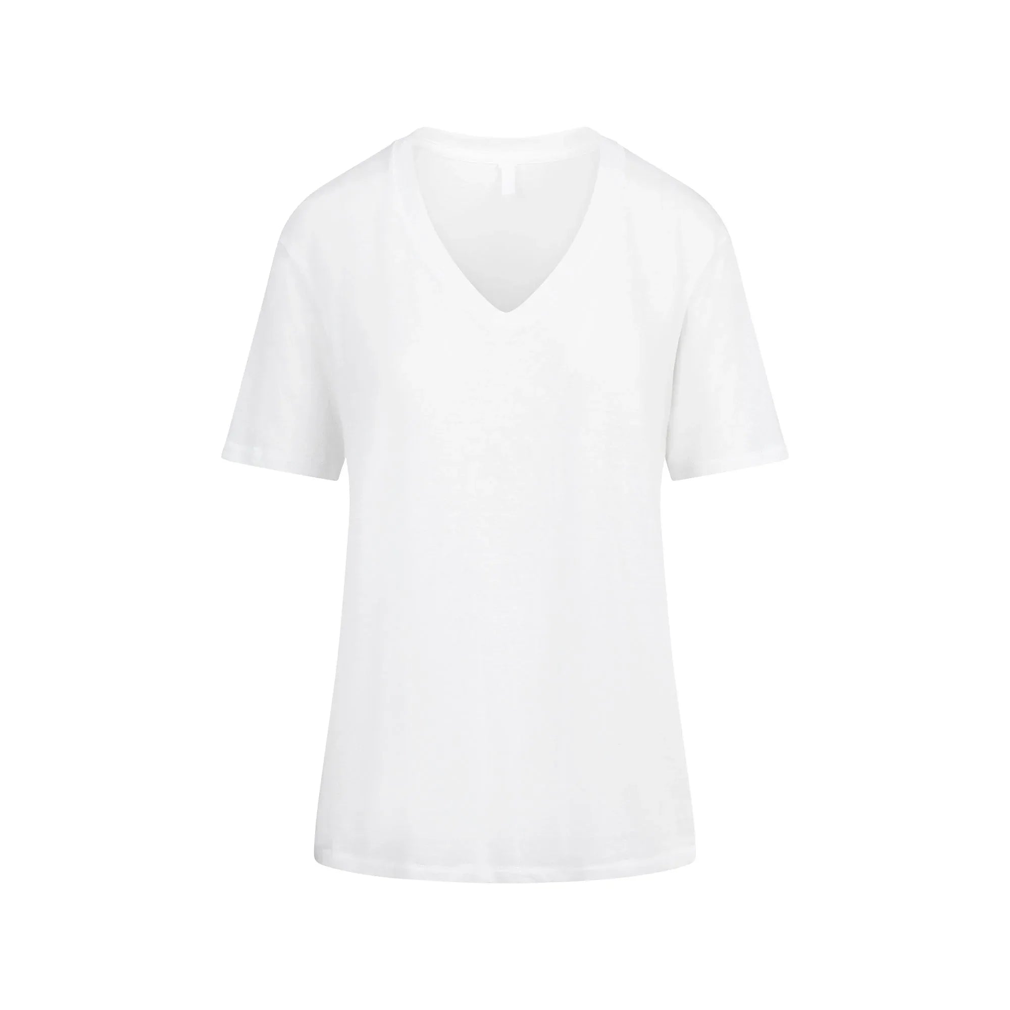 SKIMS SHEER COTTON JERSEY V-NECK T-SHIRT | SNOW - TİŞÖRT - My Suti