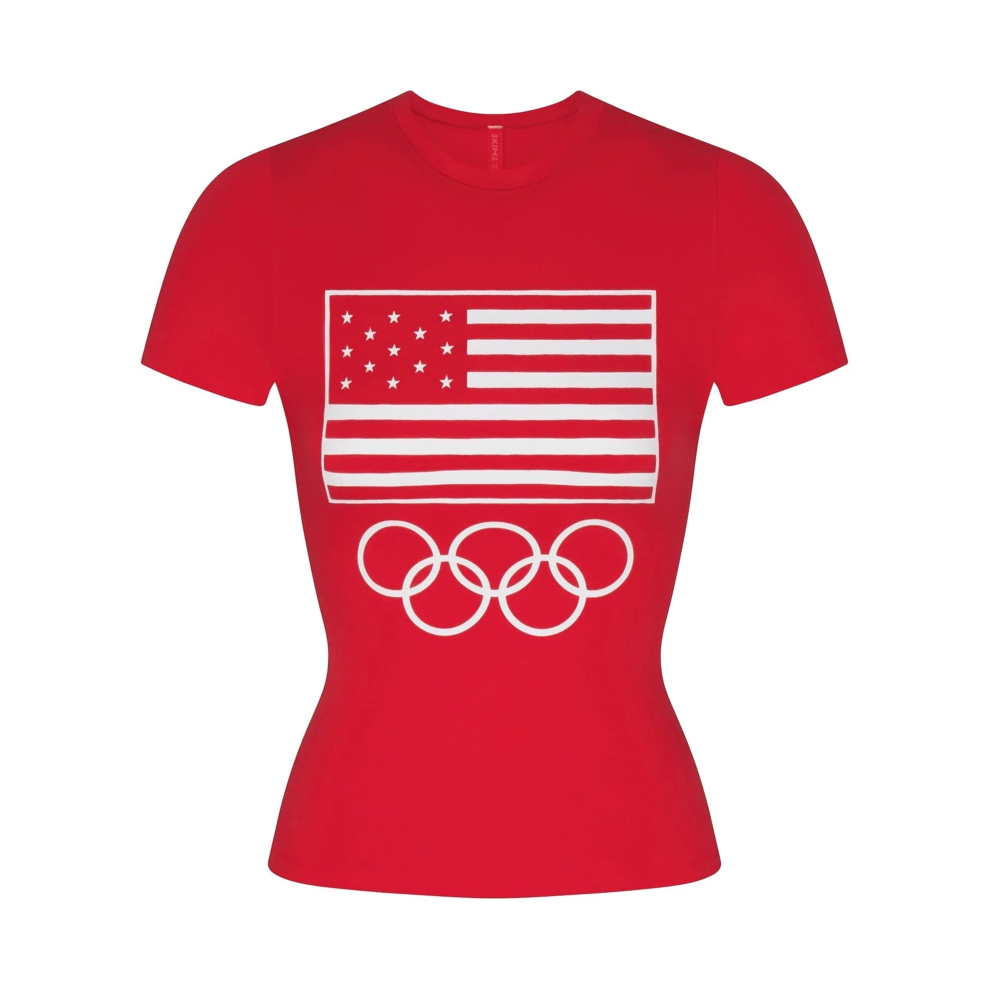 SKIMS FOR TEAM USA COTTON JERSEY OLYMPIC T-SHIRT | RED - TİŞÖRT - My Suti