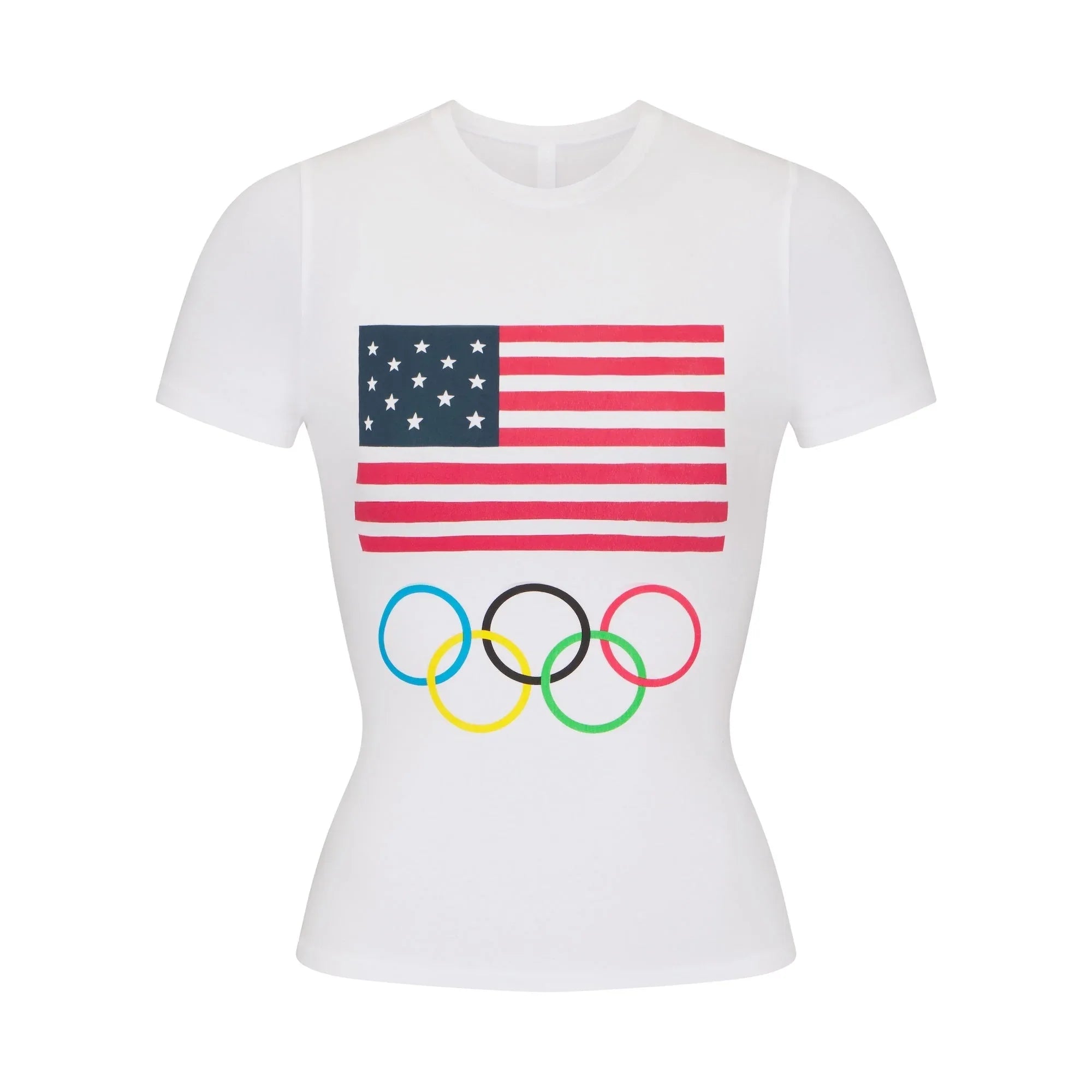 SKIMS FOR TEAM USA COTTON JERSEY OLYMPIC T-SHIRT | WHITE - TİŞÖRT - My Suti