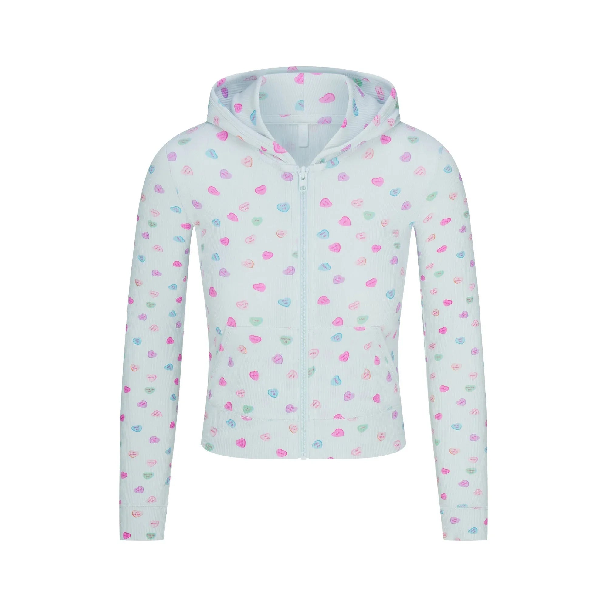 SKIMS SOFT LOUNGE ZIP UP HOODIE | CLOUD CANDY HEART PRINT - KAPŞONLU SWEATSHIRT - My Suti