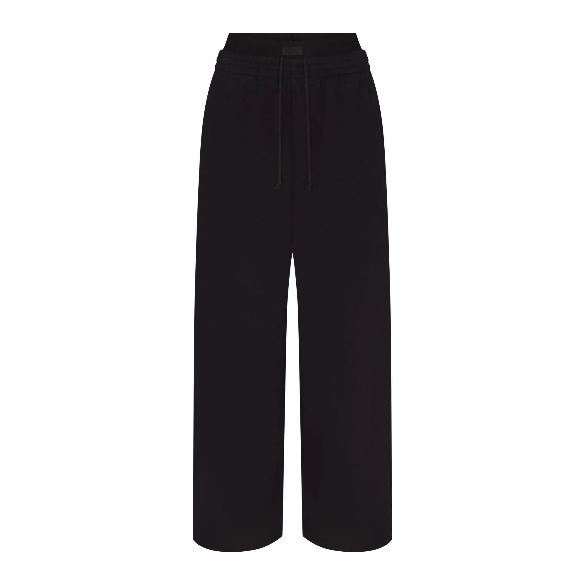 SKIMS COTTON FLEECE OVERSIZED DOUBLE WAISTBAND PANT | ONYX - PANTOLON - My Suti