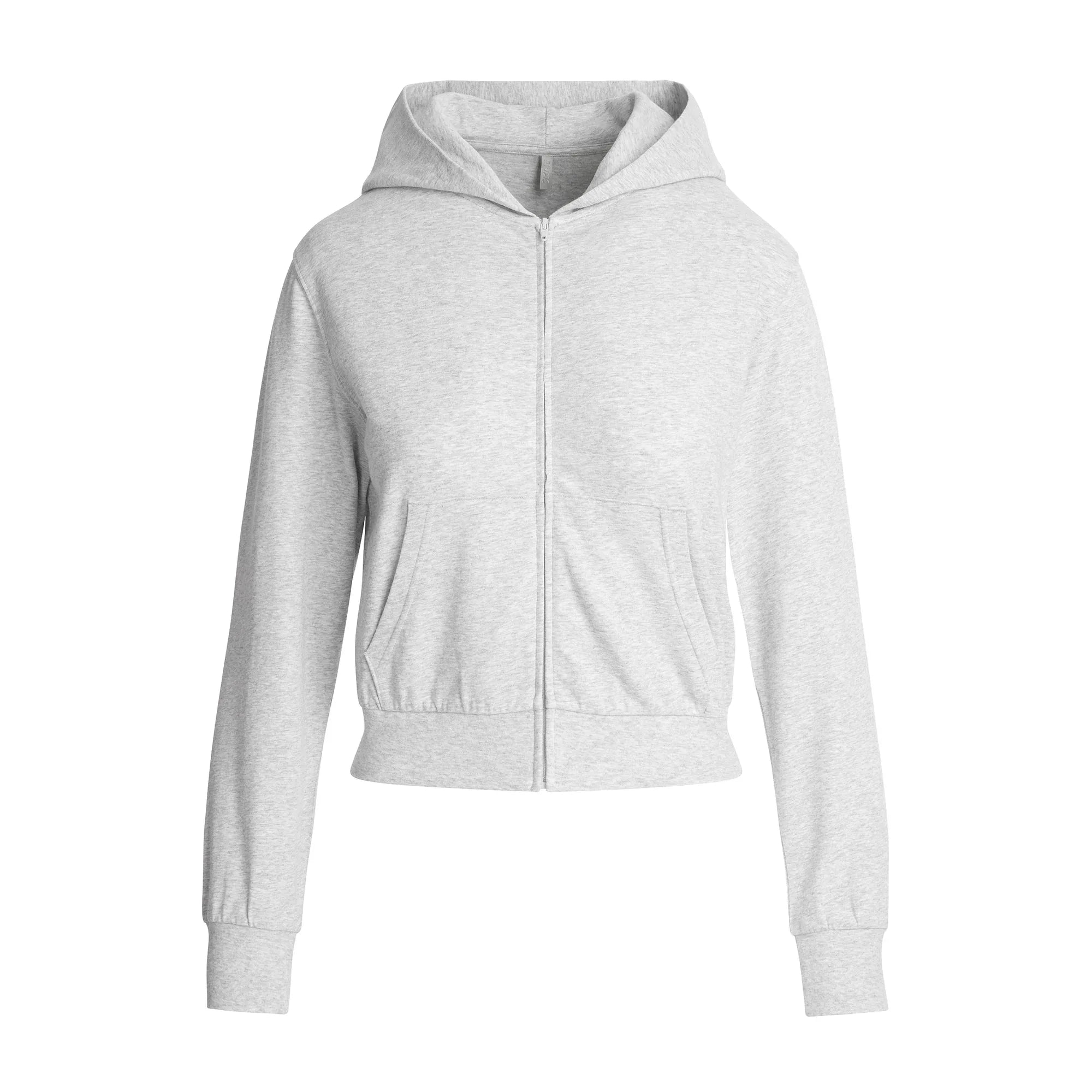 SKIMS COTTON JERSEY ZIP UP HOODIE | LIGHT HEATHER GREY - KAPŞONLU SWEATSHIRT - My Suti