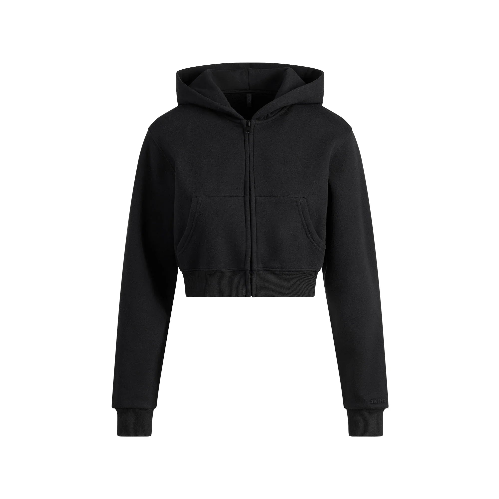 SKIMS COTTON FLEECE CROPPED ZIP UP HOODIE | ONYX - KAPŞONLU ÜST - My Suti