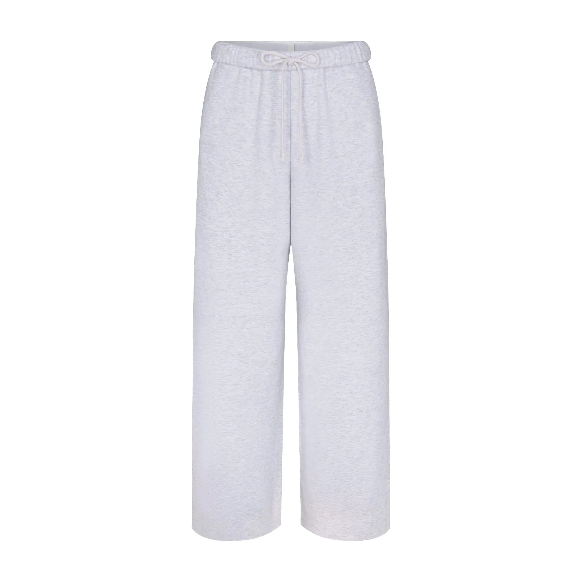 SKIMS COTTON FLEECE CLASSIC STRAIGHT LEG PANT | LIGHT HEATHER GREY - PANTOLON - My Suti