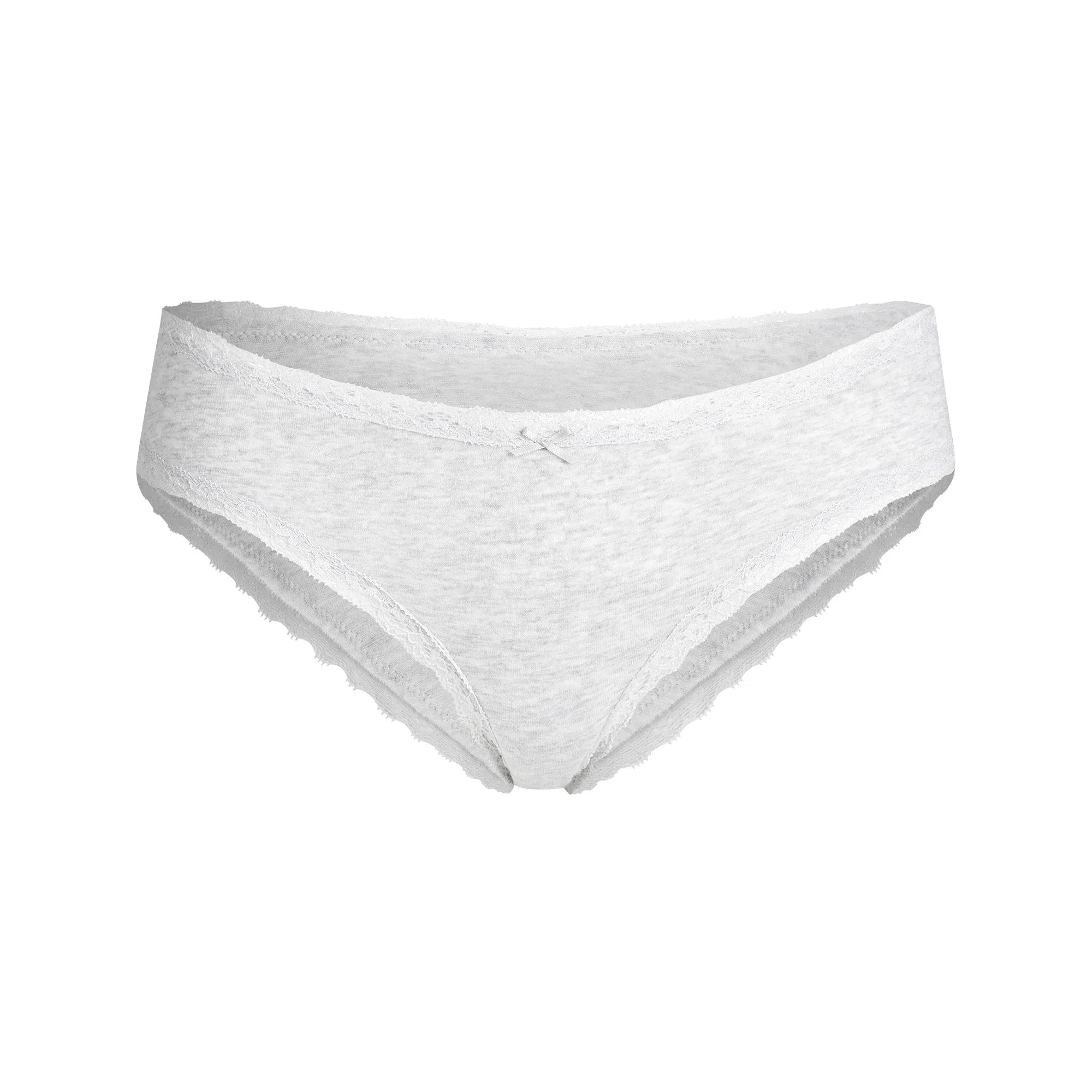 SKIMS LIGHTWEIGHT COTTON LACE BRIEF | LIGHT HEATHER GREY - KÜLOT - My Suti