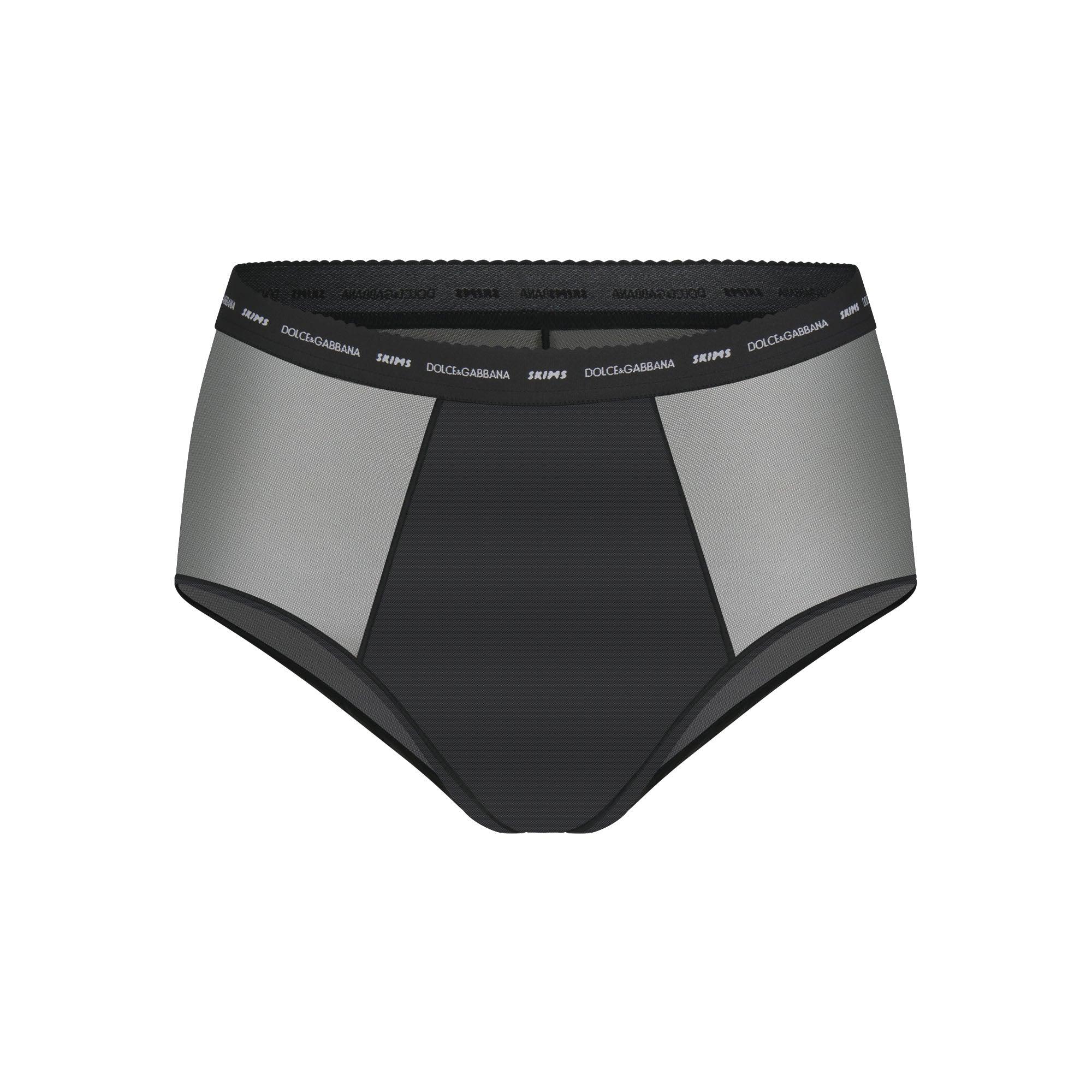 SKIMS DOLCE&GABBANA X ULTRA FINE MESH HIGH-WAISTED BRIEF | ONYX - KÜLOT - My Suti