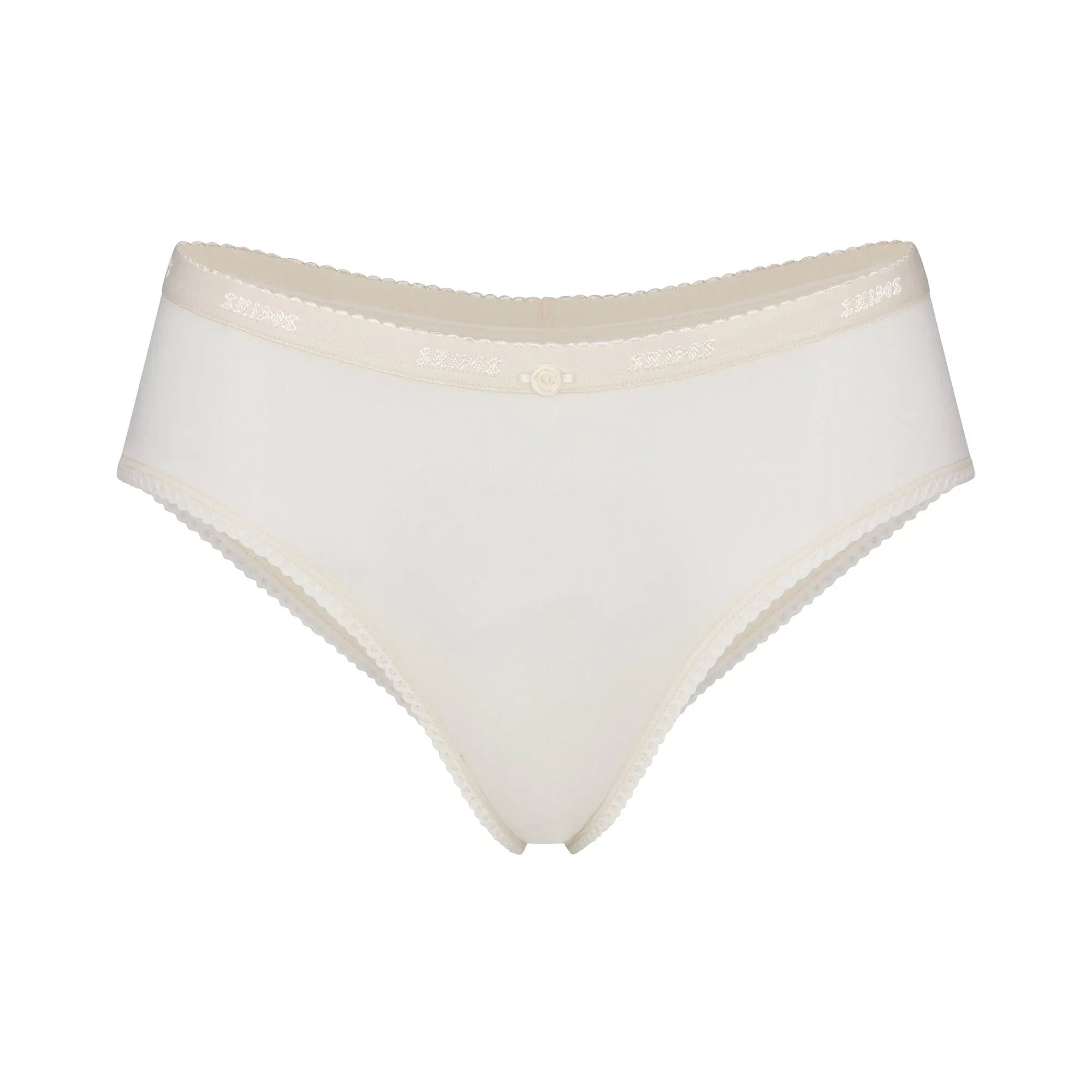 SKIMS LIGHTWEIGHT COTTON LOGO PICOT HIPSTER | MARBLE - HİPSTER - My Suti