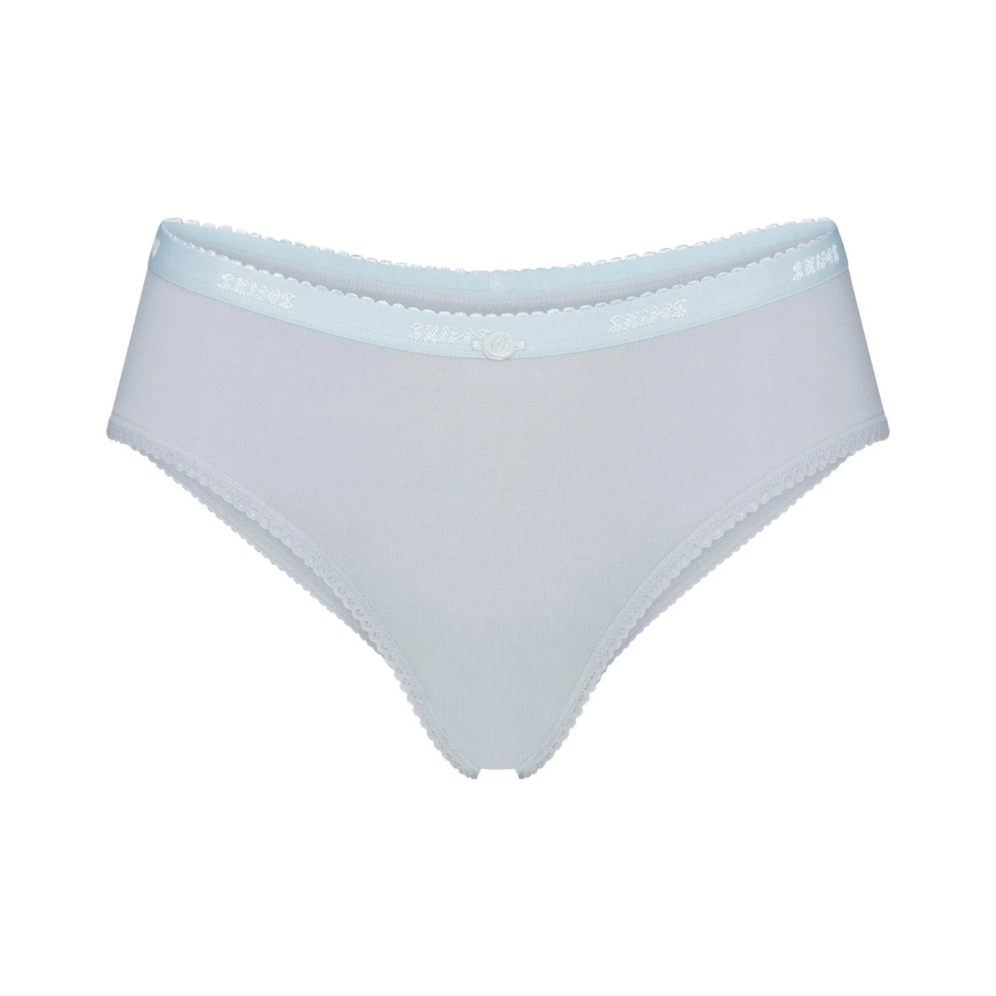 SKIMS LIGHTWEIGHT COTTON LOGO PICOT HIPSTER | ZEN BLUE - HİPSTER - My Suti